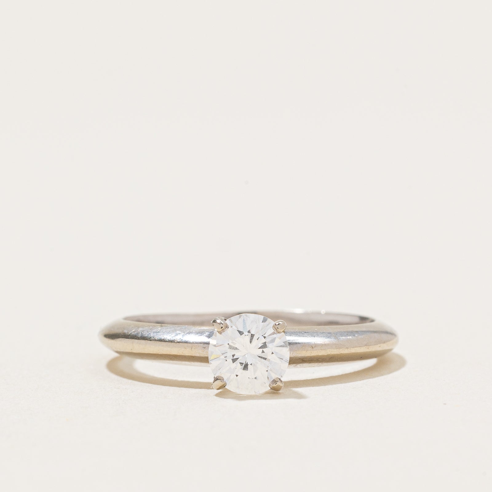 GIA Certified Solitaire Diamond Knife Edge Engagement Ring | 0.52ct | SZ 6.5