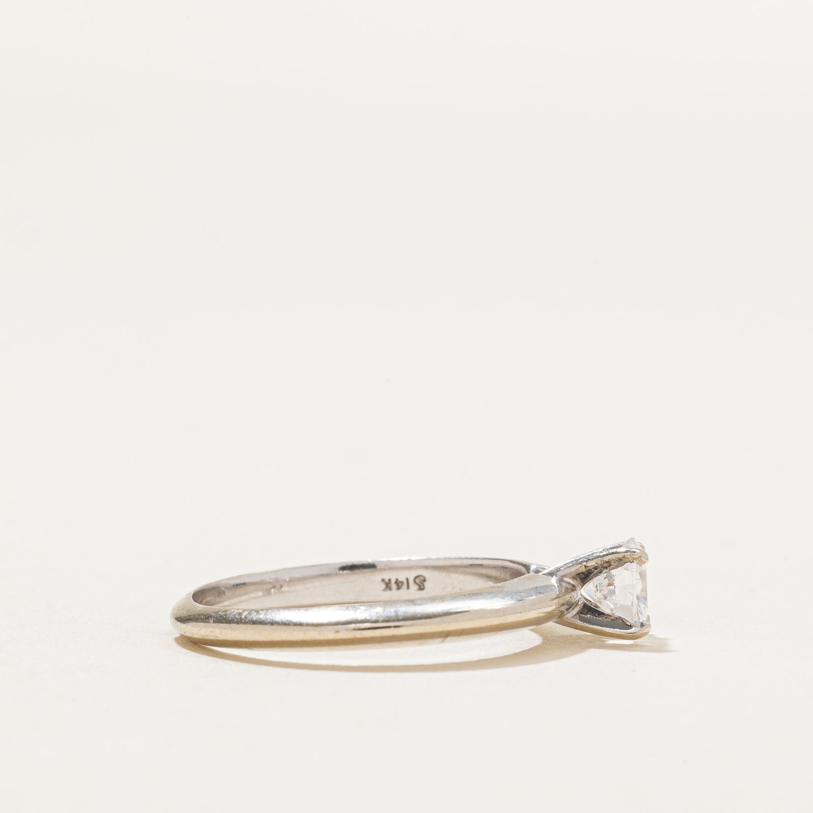 GIA Certified Solitaire Diamond Knife Edge Engagement Ring | 0.52ct | SZ 6.5