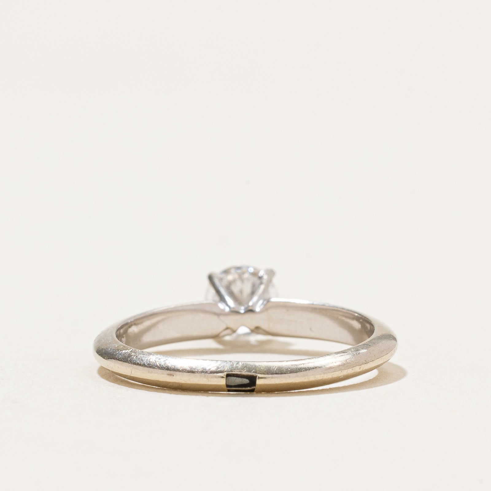 GIA Certified Solitaire Diamond Knife Edge Engagement Ring | 0.52ct | SZ 6.5