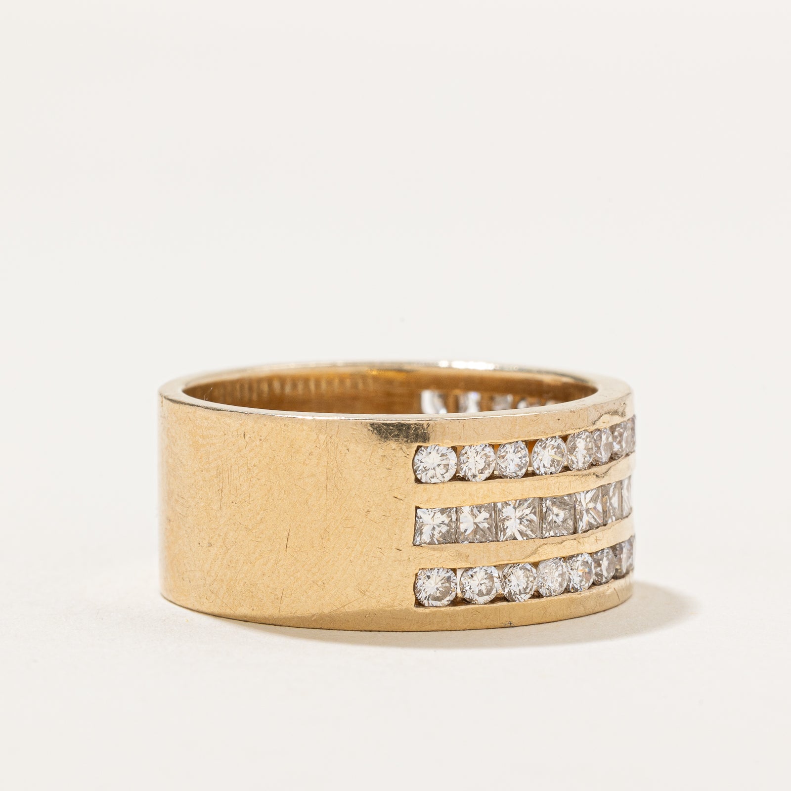 Triple Row Semi Eternity Diamond Cigar Band | 2.17ctw | SZ 10.25