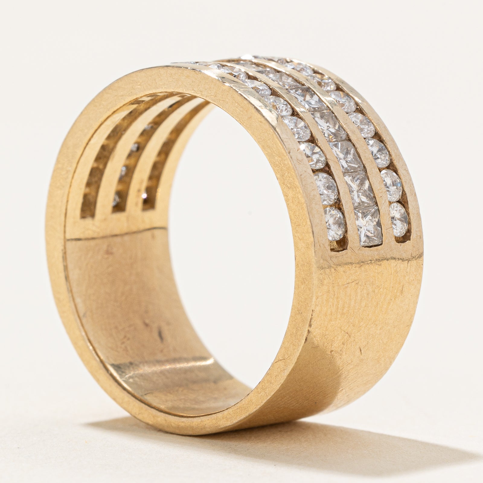 Triple Row Semi Eternity Diamond Cigar Band | 2.17ctw | SZ 10.25