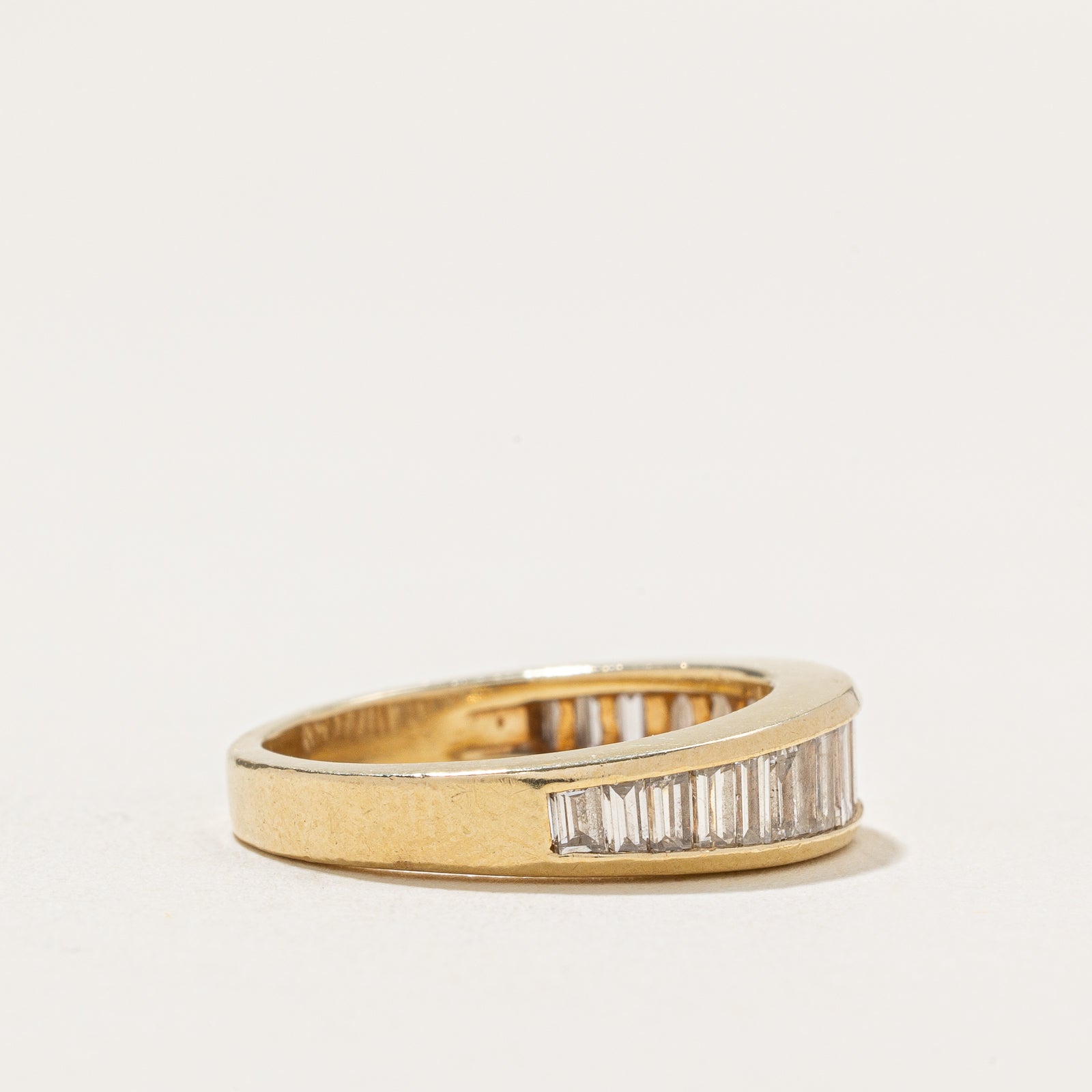 Alliance demi-éternité sertie de diamants taille baguette | 0,86 ct | Taille 5,25