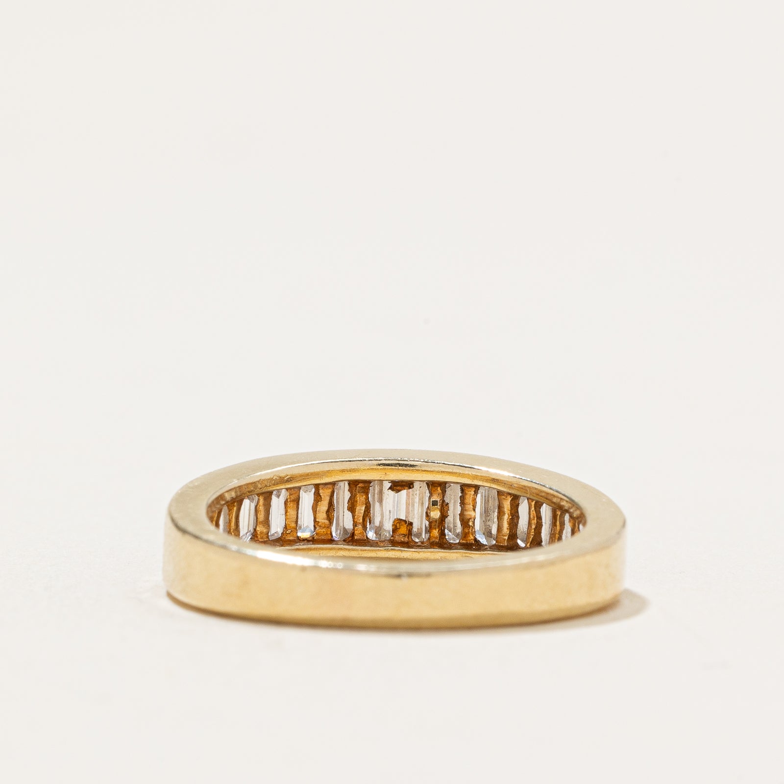 Alliance demi-éternité sertie de diamants taille baguette | 0,86 ct | Taille 5,25