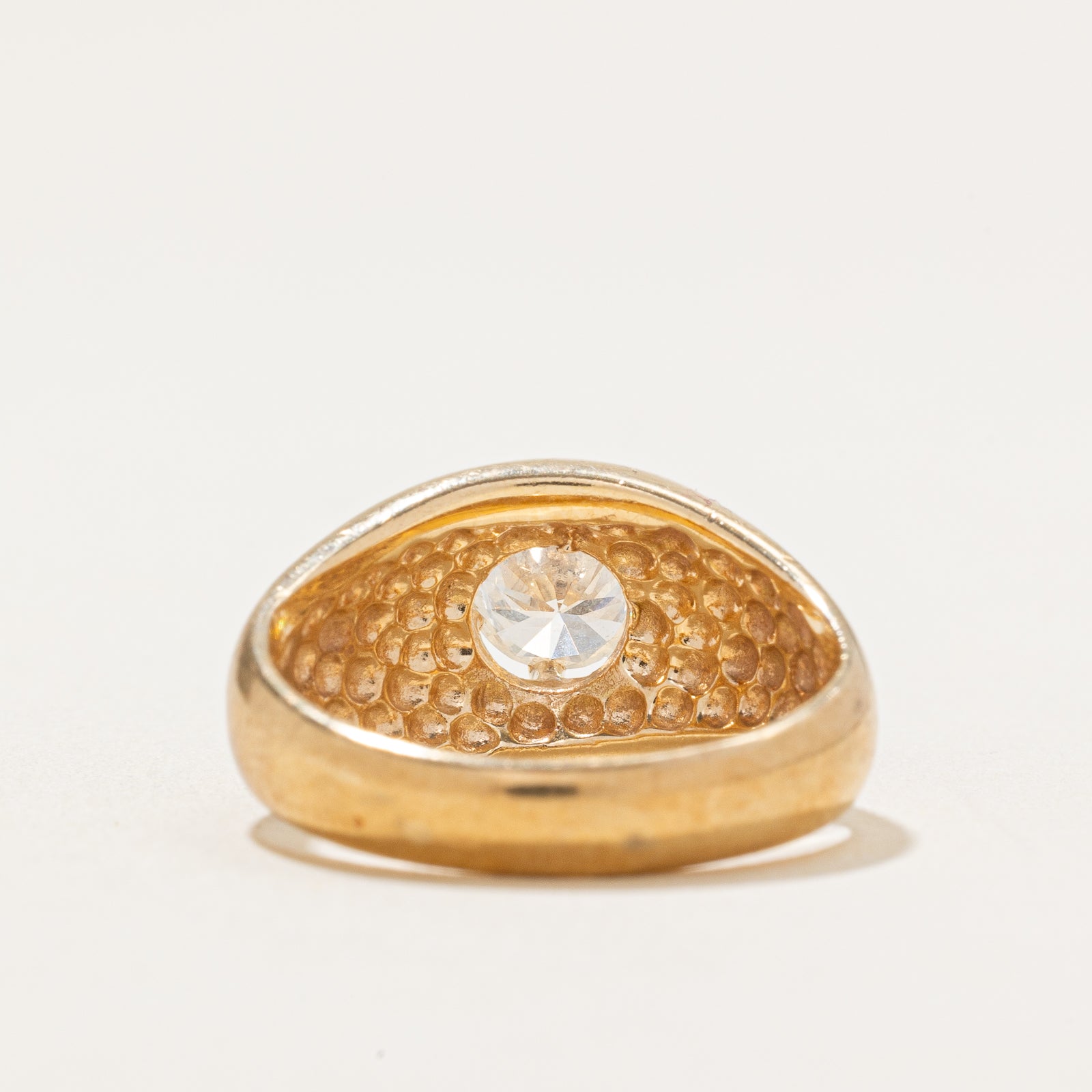 Belcher Set Solitarire Diamond Dome Ring | 0.87ct | SZ 7