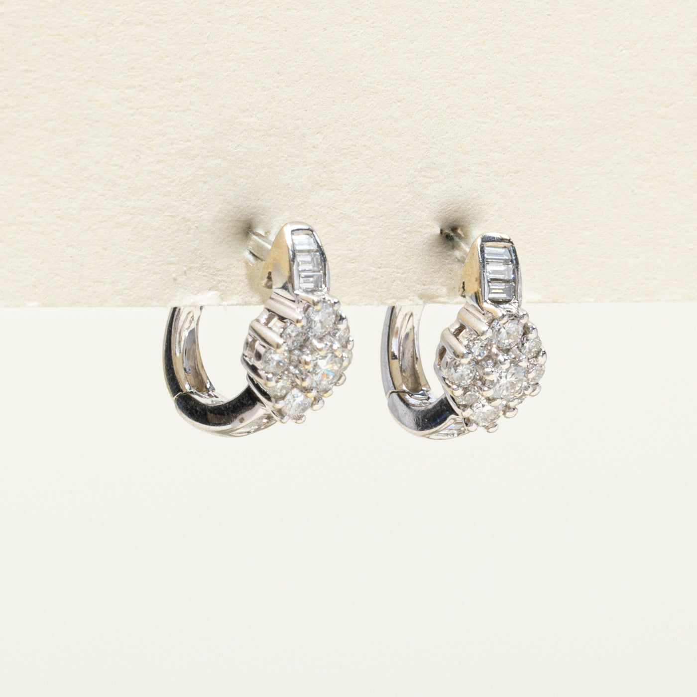 Diamond Halo Huggie Earrings | 0.42ctw