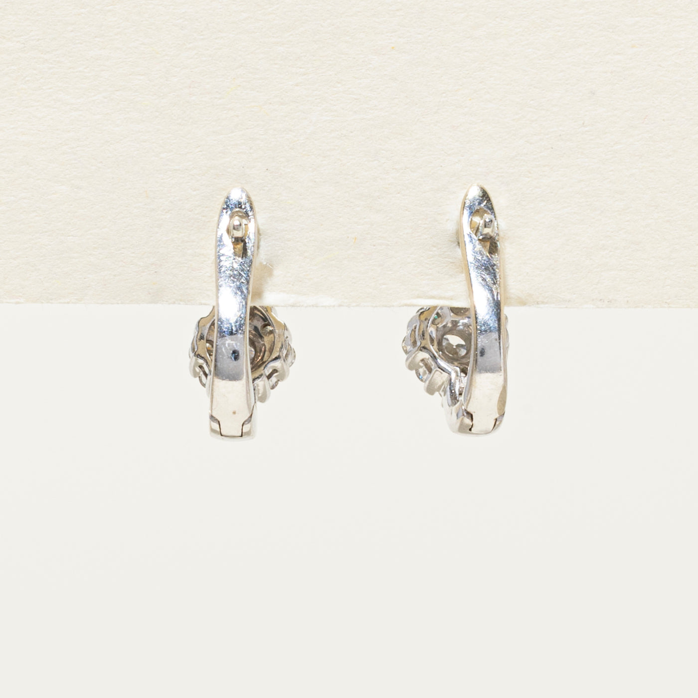 Diamond Halo Huggie Earrings | 0.42ctw