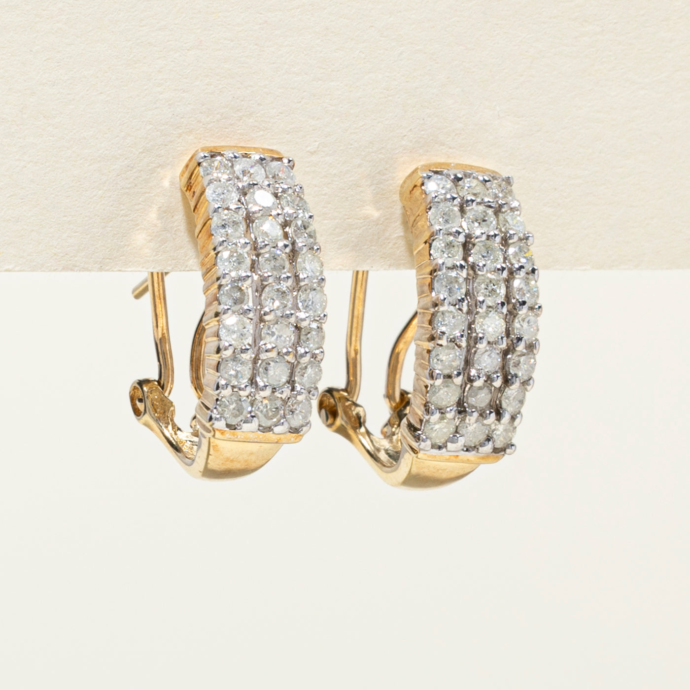 Multi Row Diamond Huggie Earrings | 1.00ctw