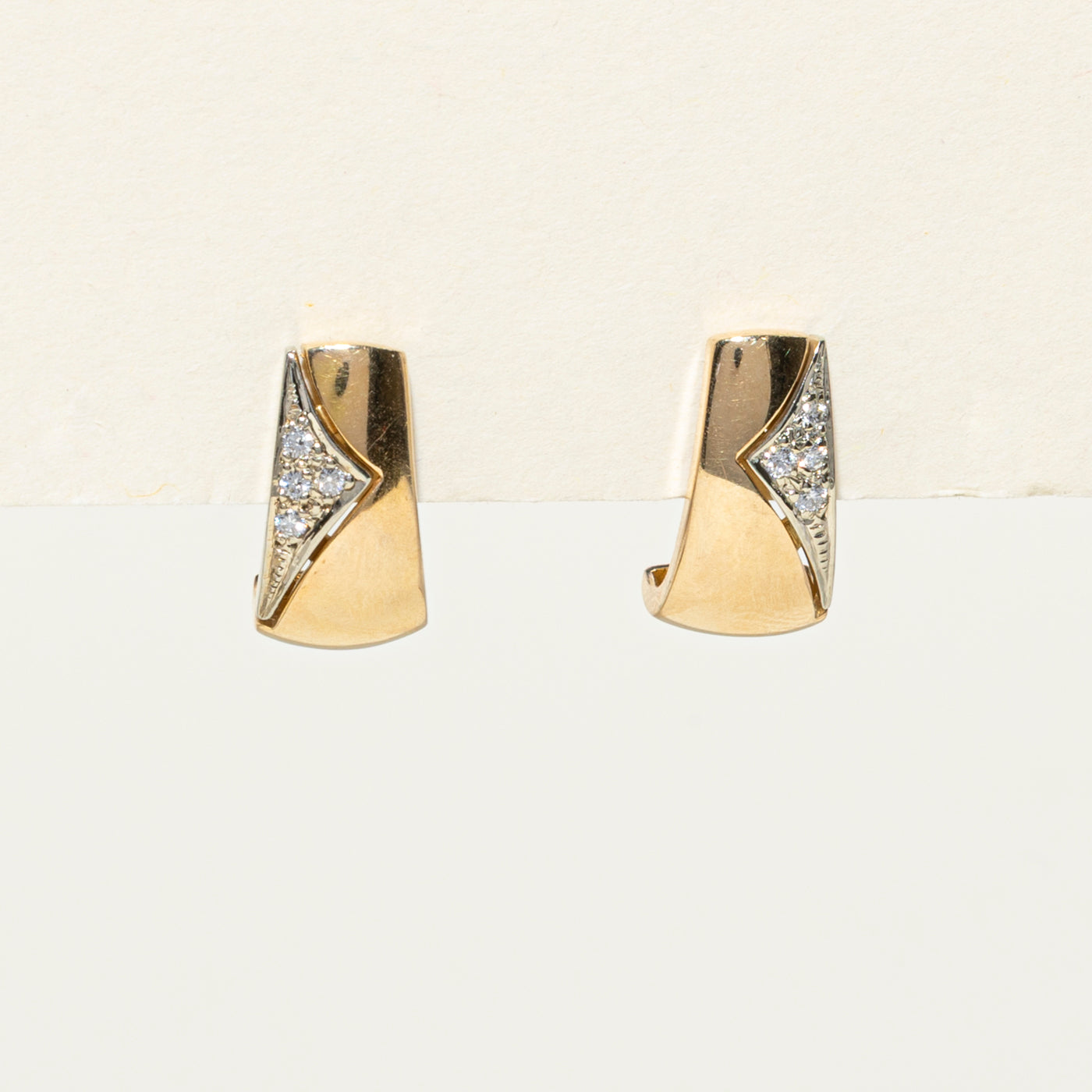 Diamond Angled Cluster Stud Earrings | 0.12ctw
