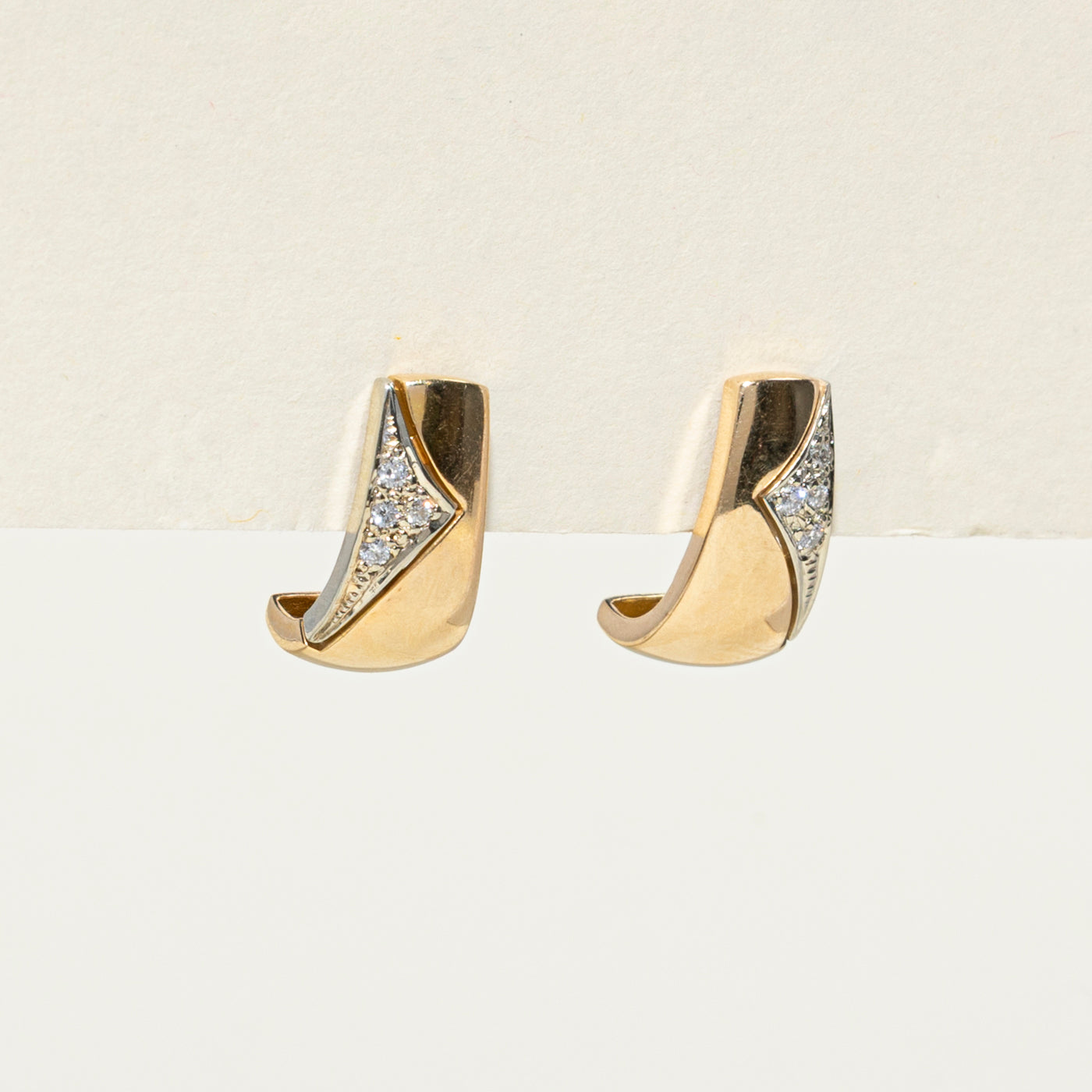 Diamond Angled Cluster Stud Earrings | 0.12ctw