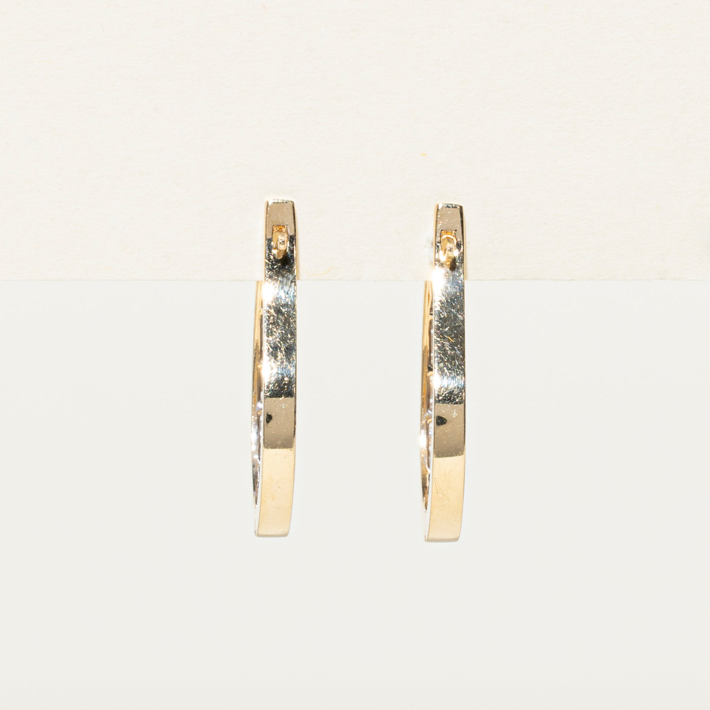 14K Channel Set Diamond Hoop Earrings | 0.44ctw