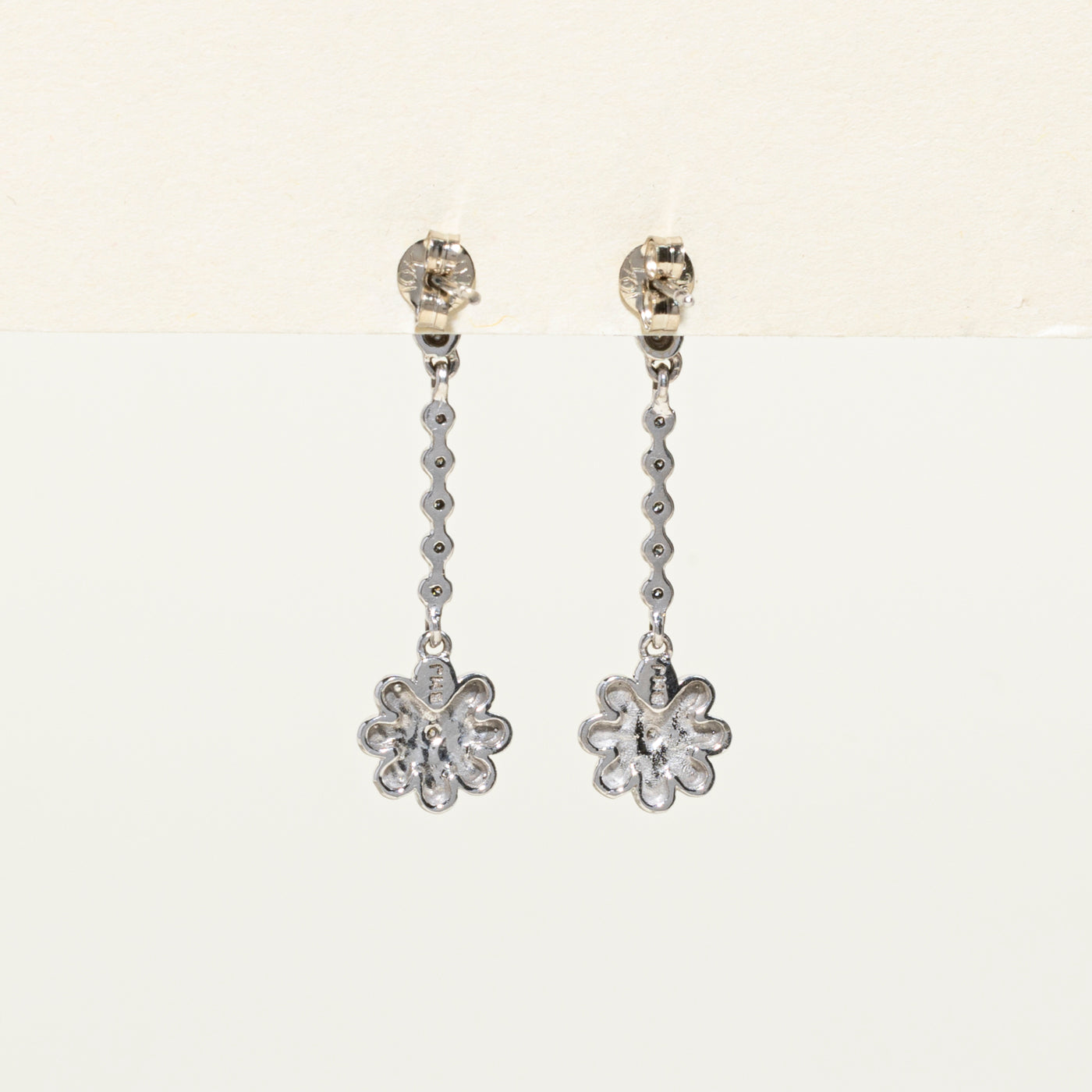 10K Diamond Floral Drop Earrings | 0.02ctw
