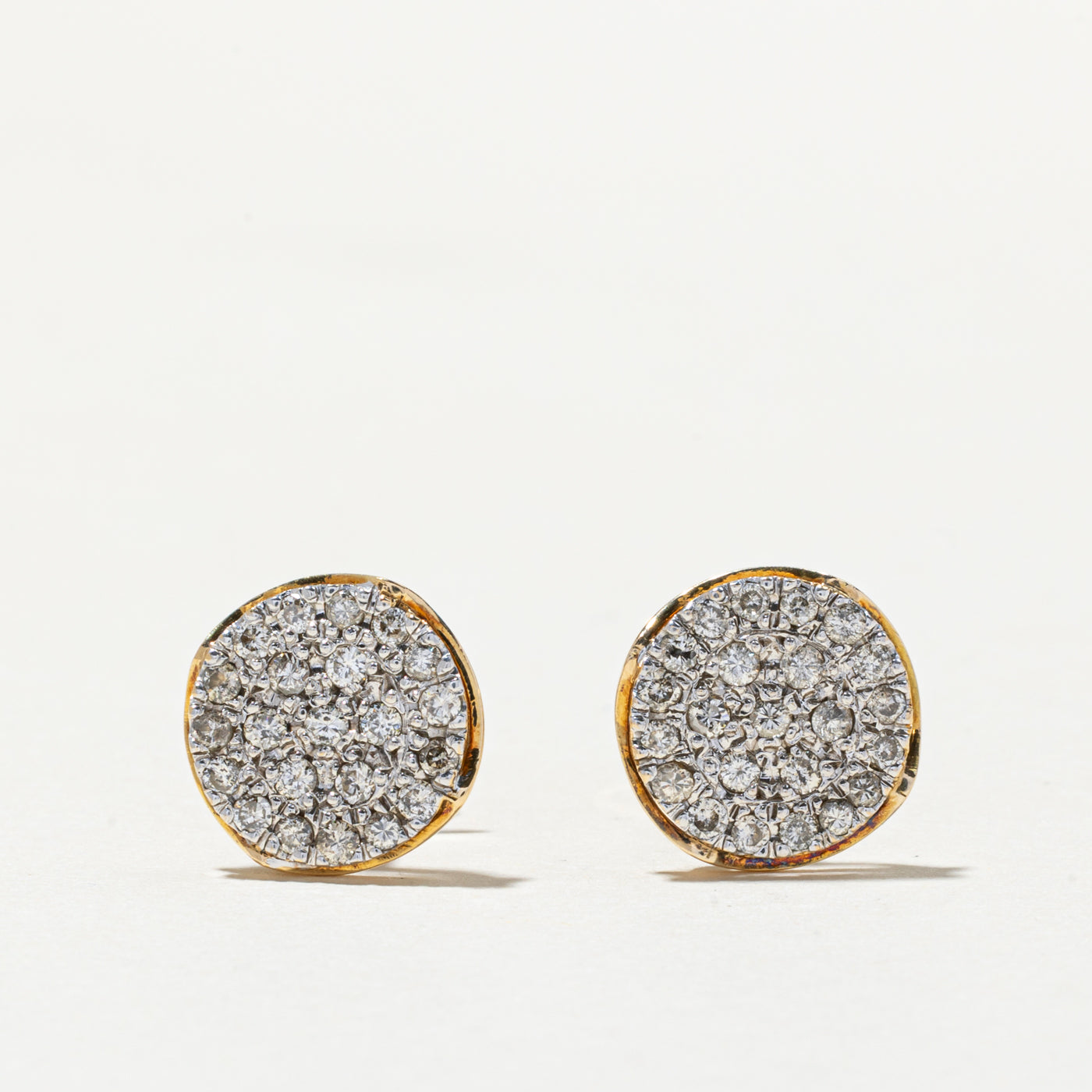 Pave Set Diamond Cluster Stud Earrings | 0.85ctw