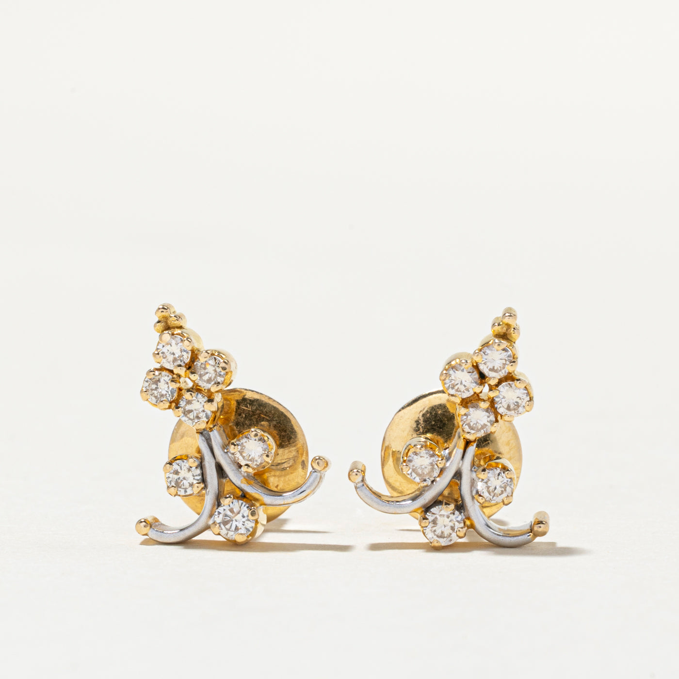 Diamond Cluster Stud Earrings | 0.47ctw