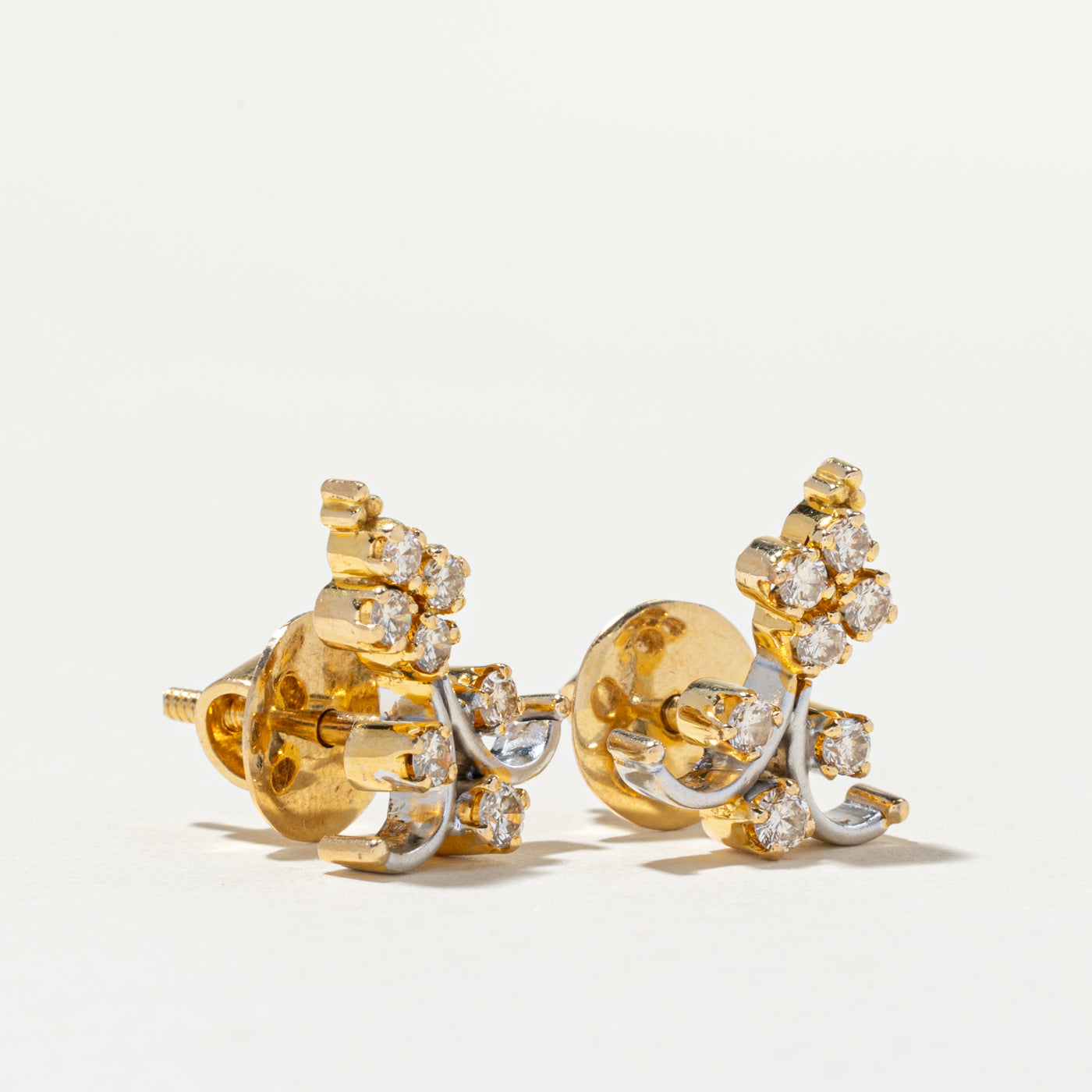 Diamond Cluster Stud Earrings | 0.47ctw