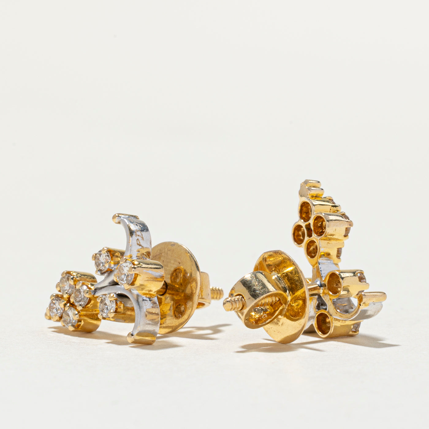 Diamond Cluster Stud Earrings | 0.47ctw