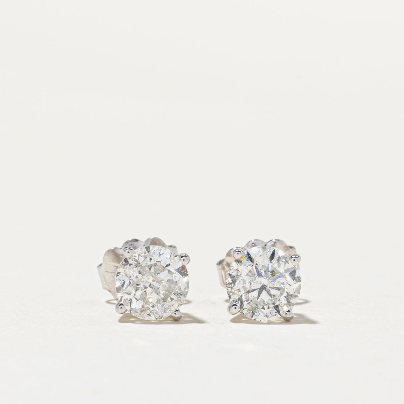 14K Diamond Stud Earrings | I2 G/H | 1.56ctw