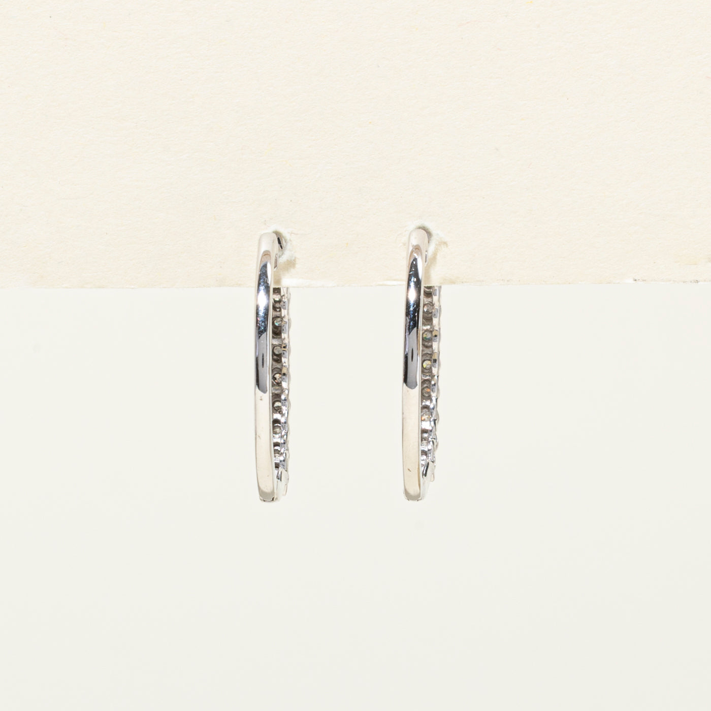 10K Illusion Set Diamond Hoop Earrings | 0.04ctw