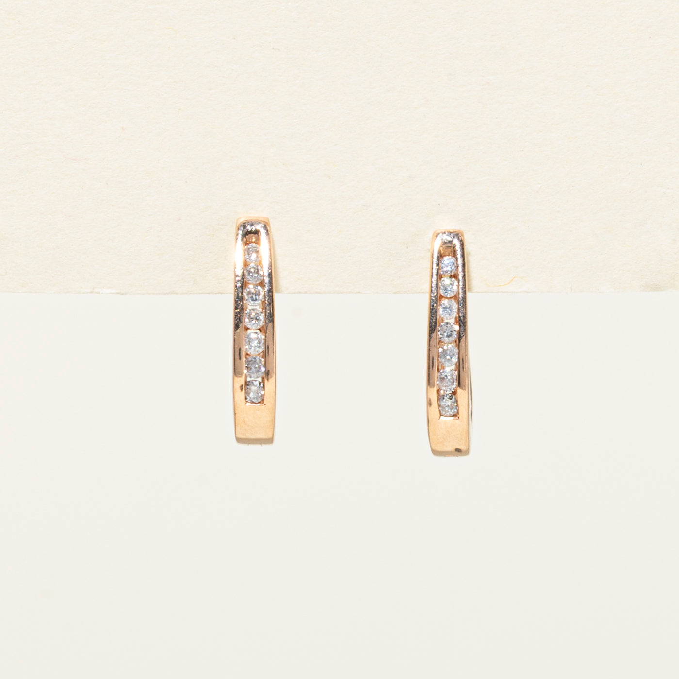 10K Diamond Huggie Earrings | 0.14ctw