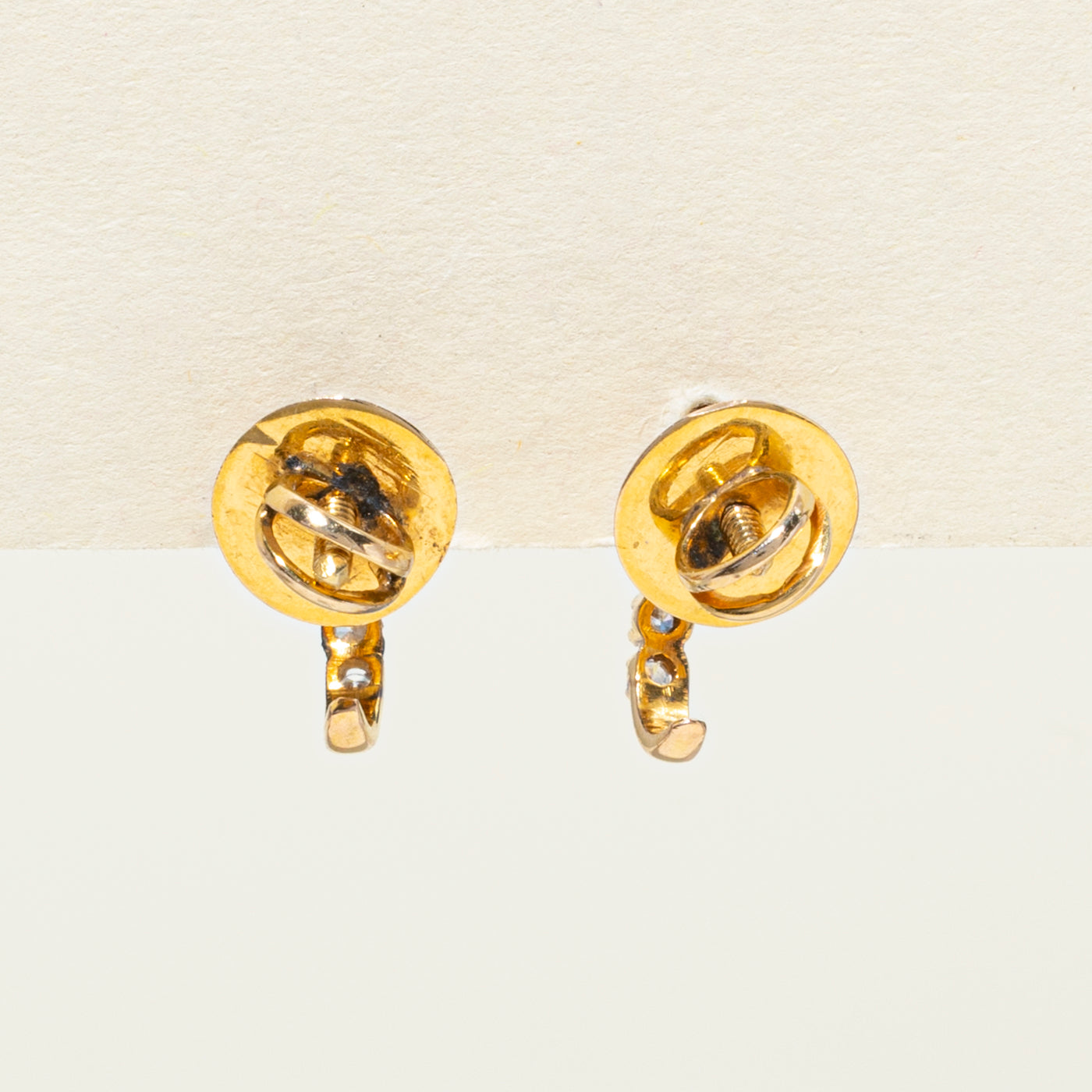 14K Diamond Half Huggie Earrings | 0.14ctw