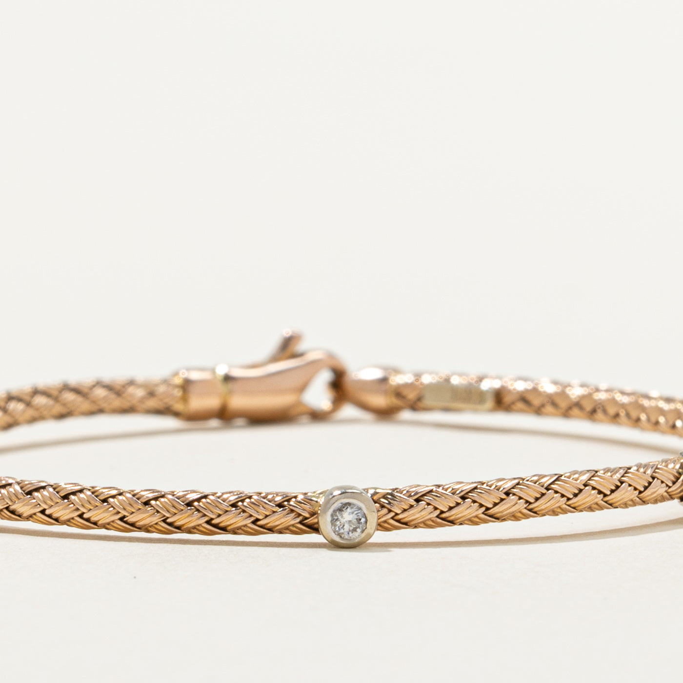 Three Stone Diamond Woven Bracelet | 0.10ctw | 7.25"