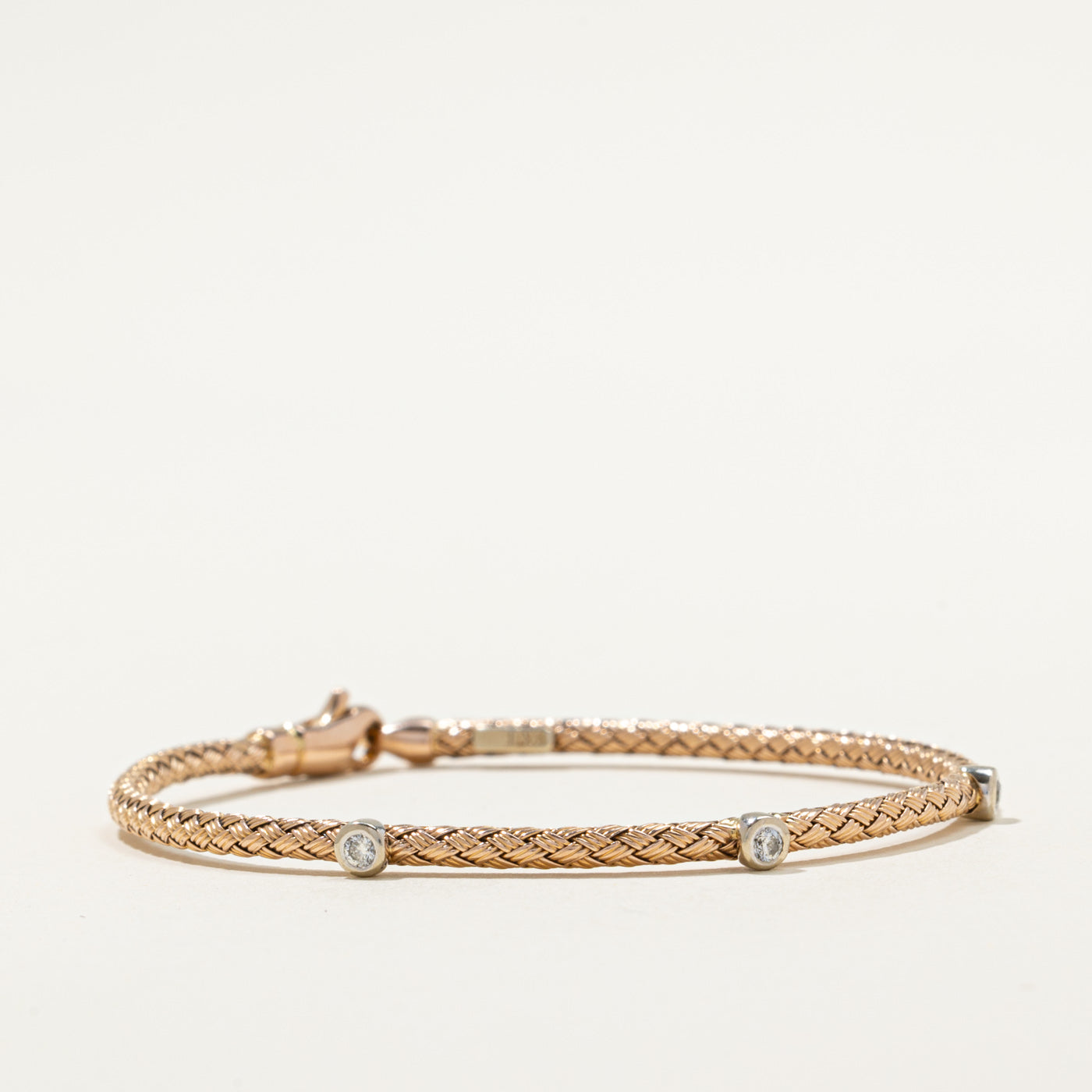 Three Stone Diamond Woven Bracelet | 0.10ctw | 7.25"