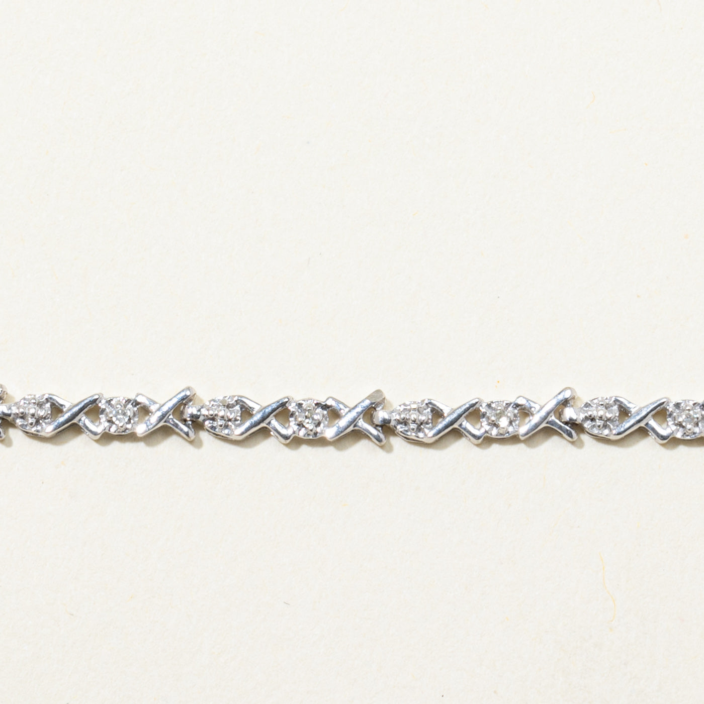 Illusion Set Diamond X Link Tennis Bracelet | 0.08ctw | 7.5"
