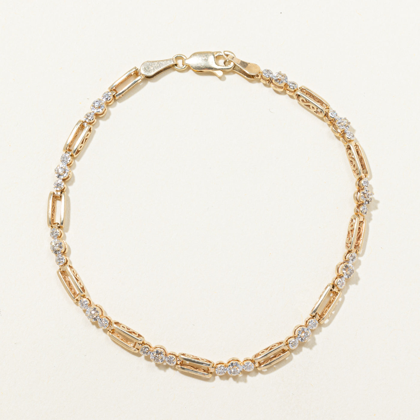 Diamond Open Link Tennis Bracelet | 0.25ctw | 7.25"