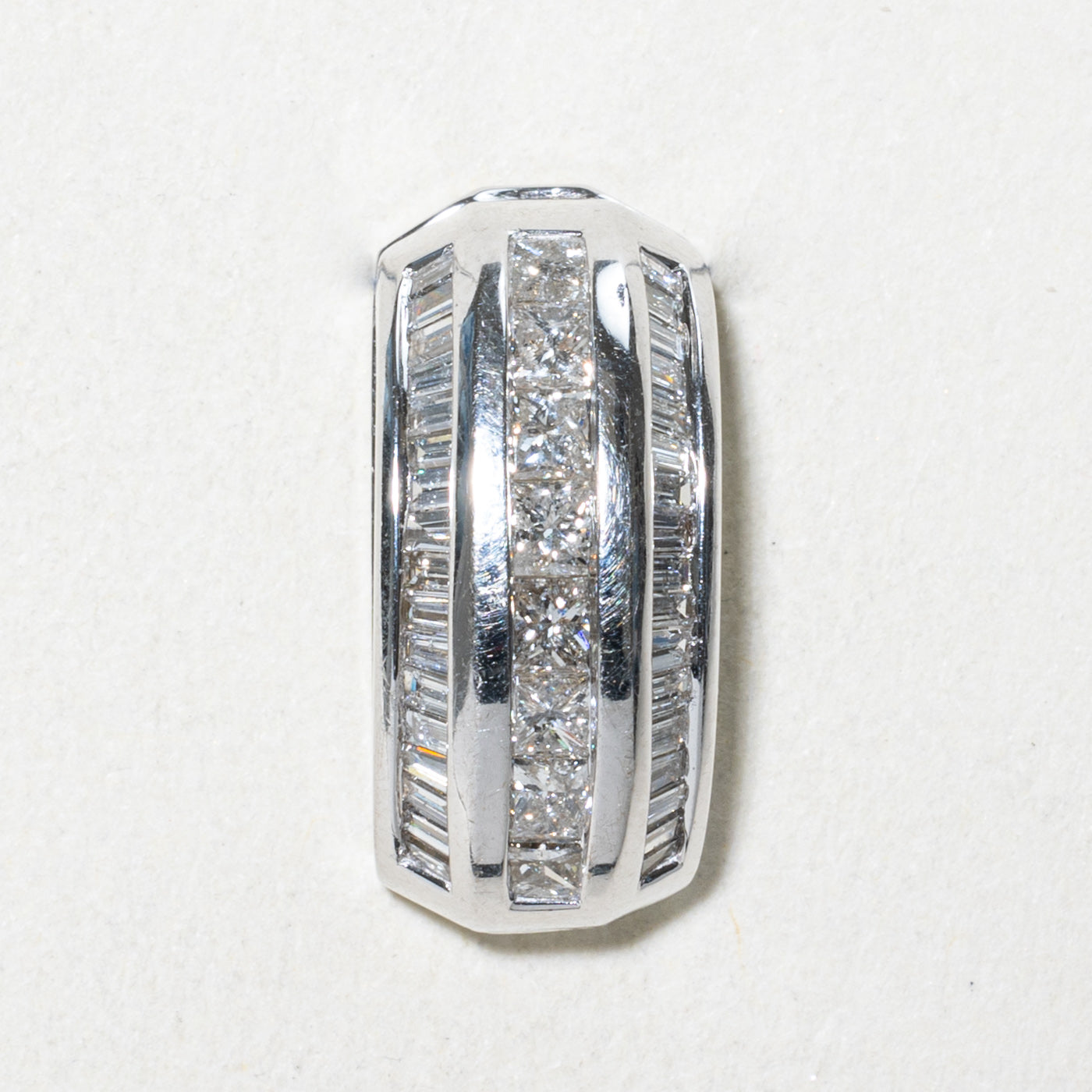 Channel Set Multi Row Diamond Pendant | 0.80ctw