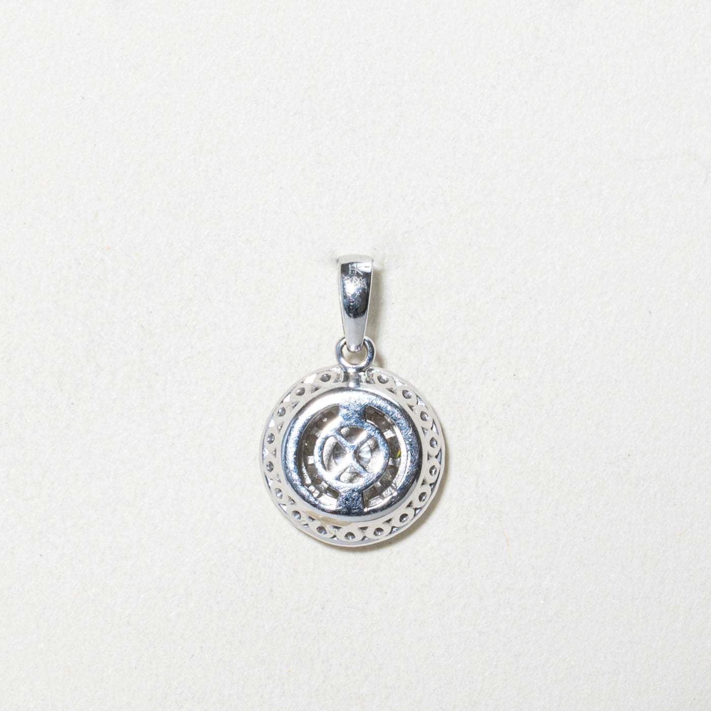 Diamond Halo Circle Pendant | 0.48ctw
