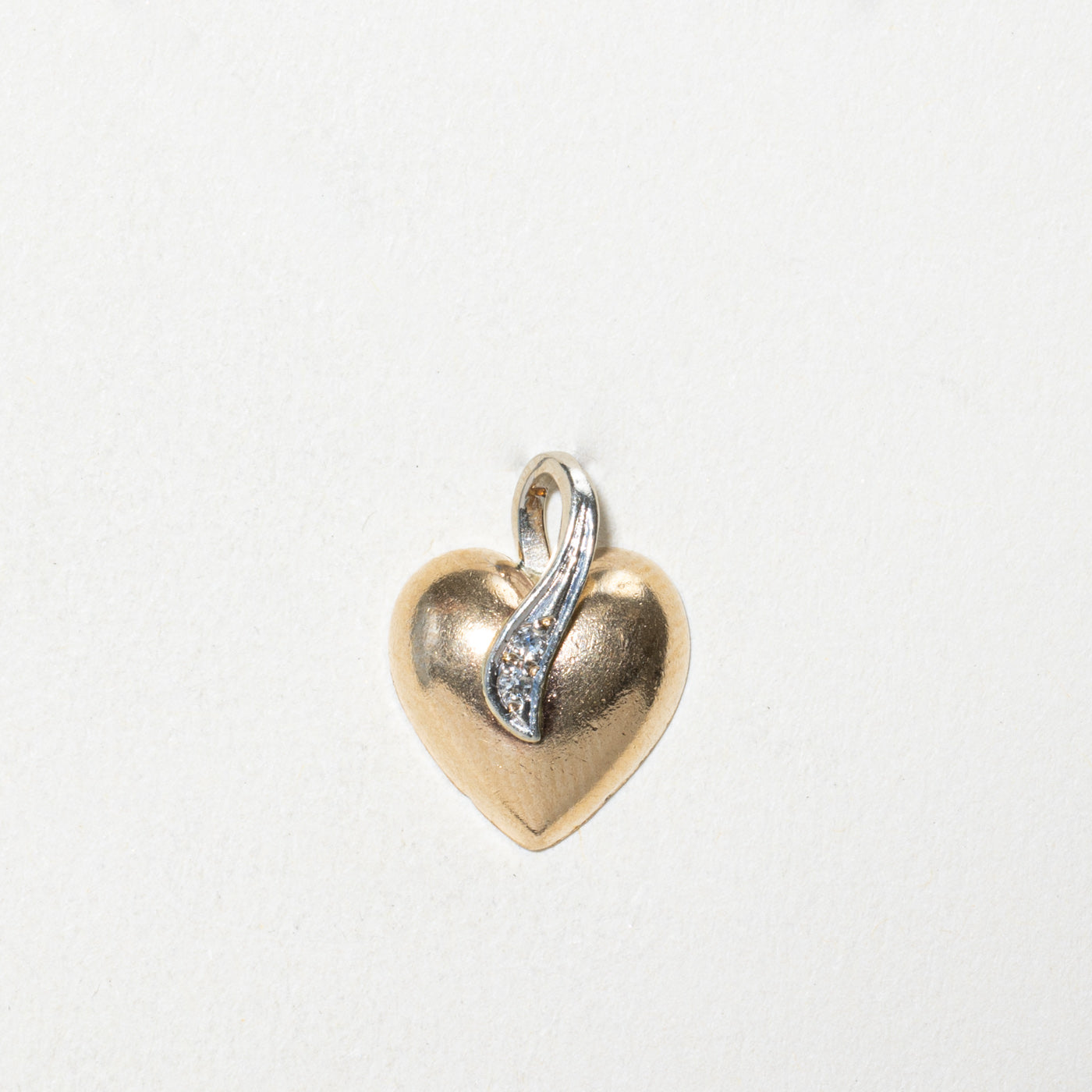 Diamond Puffed Heart Pendant | 0.02ctw