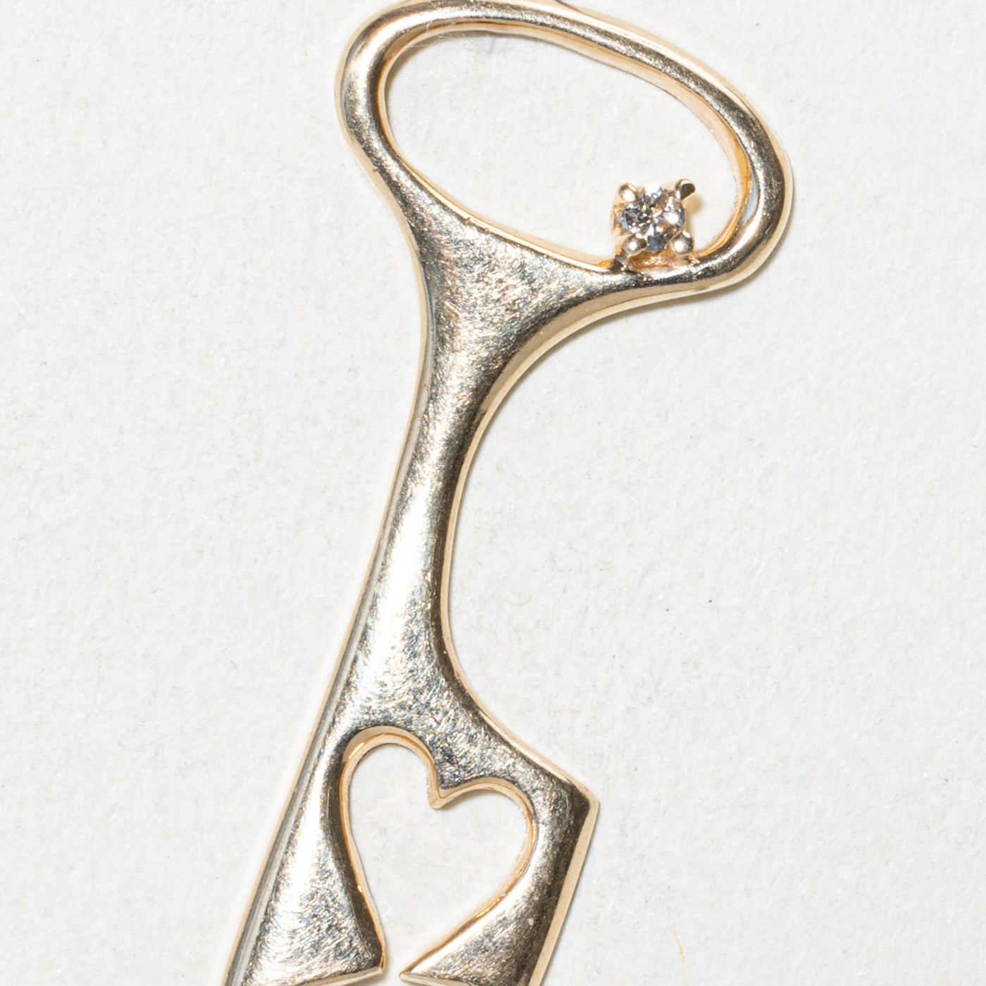 Diamond Heart Key Pendant | 0.02ct