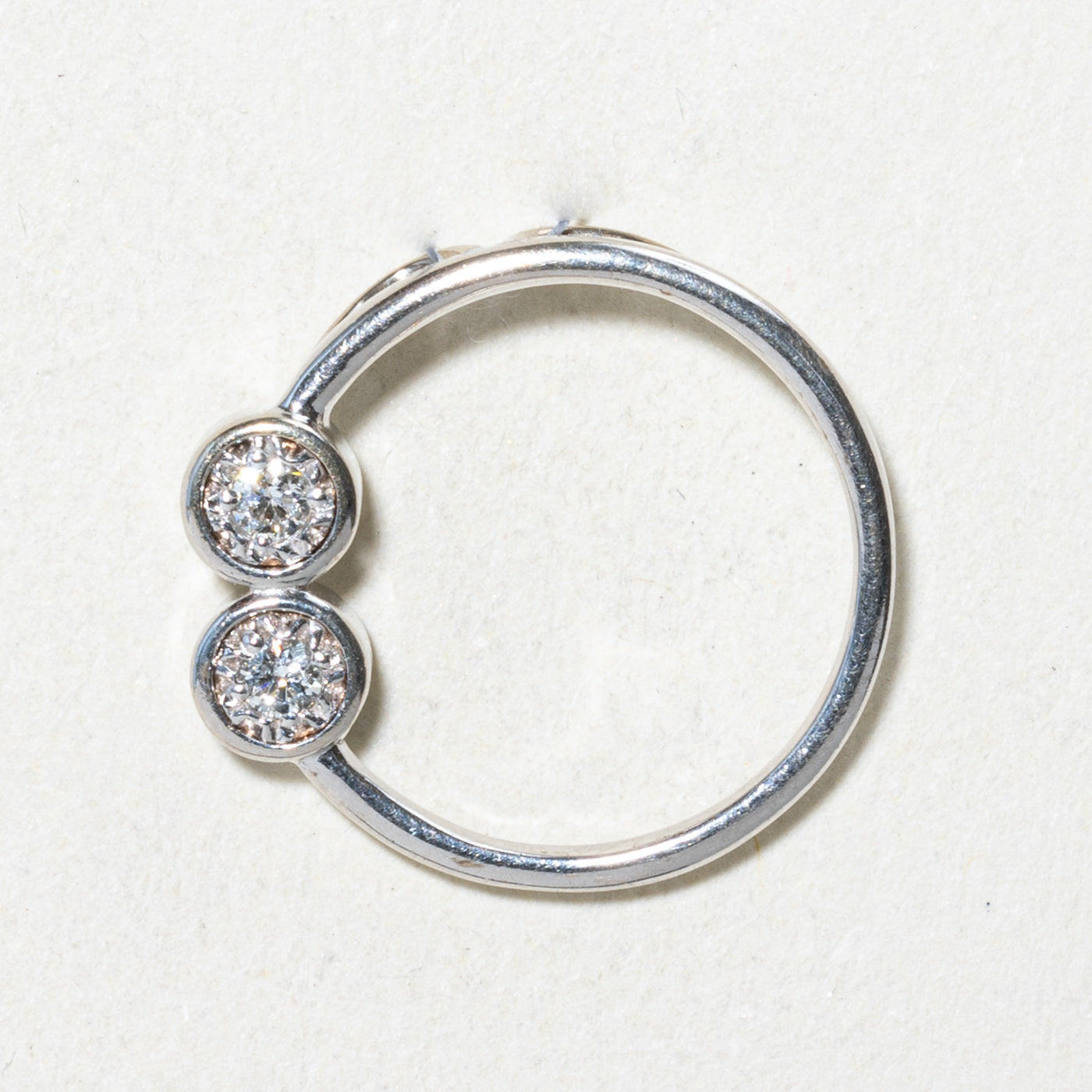 Two Stone Diamond Open Circle Pendant | 0.06ctw