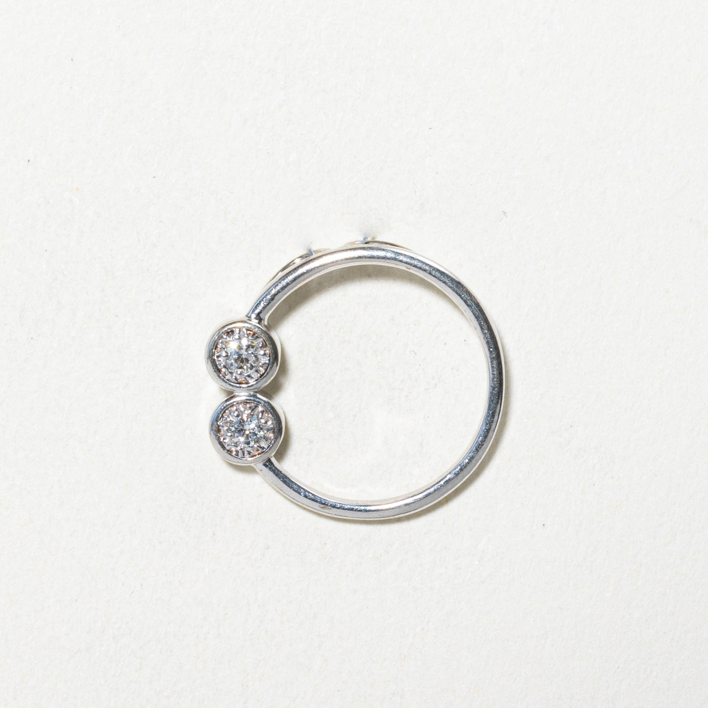 Two Stone Diamond Open Circle Pendant | 0.06ctw