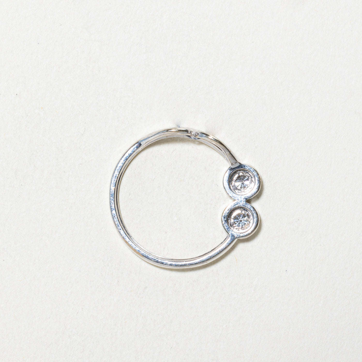 Two Stone Diamond Open Circle Pendant | 0.06ctw