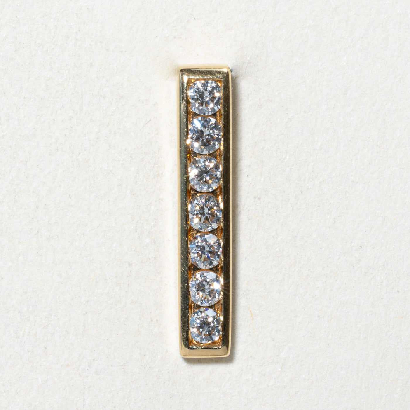 'Birks' Channel Set Diamond Bar Pendant | 0.40ctw