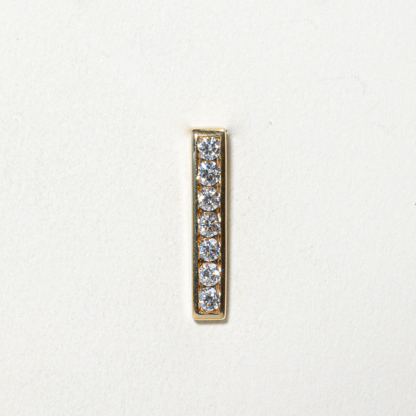 'Birks' Channel Set Diamond Bar Pendant | 0.40ctw