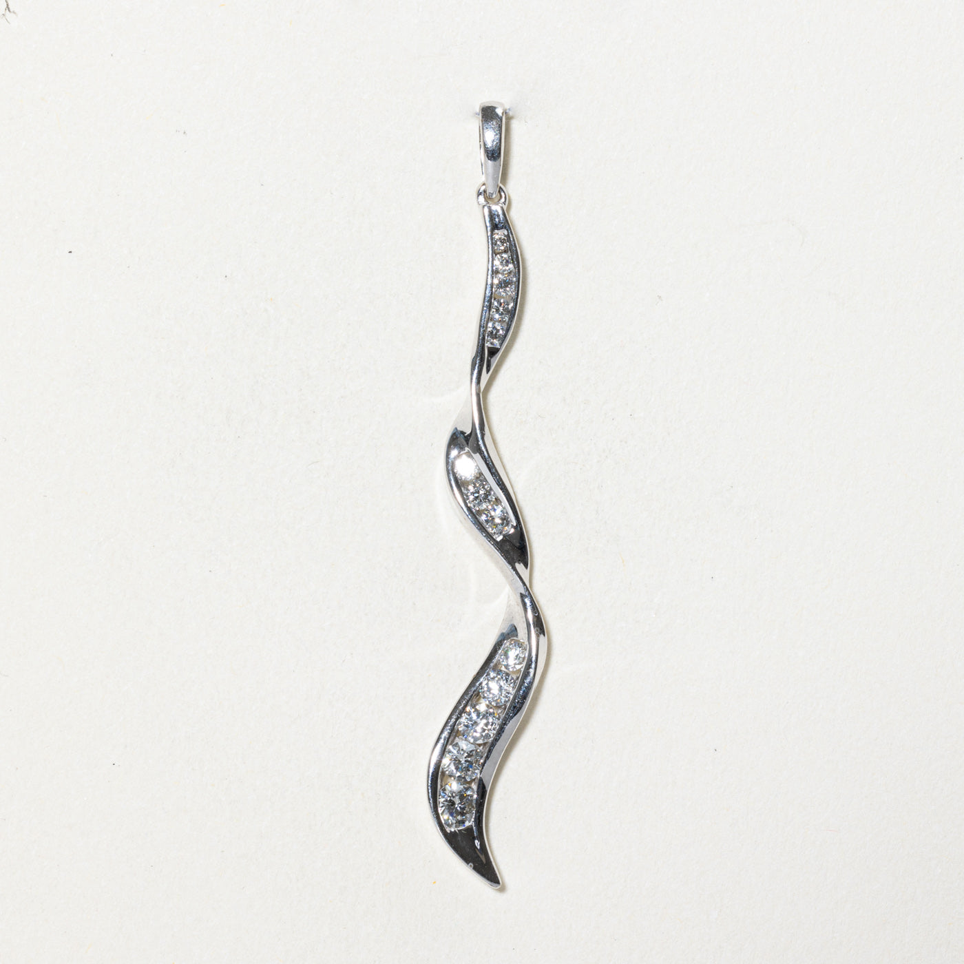 Diamond Twisted Drop Pendant | 0.46ctw
