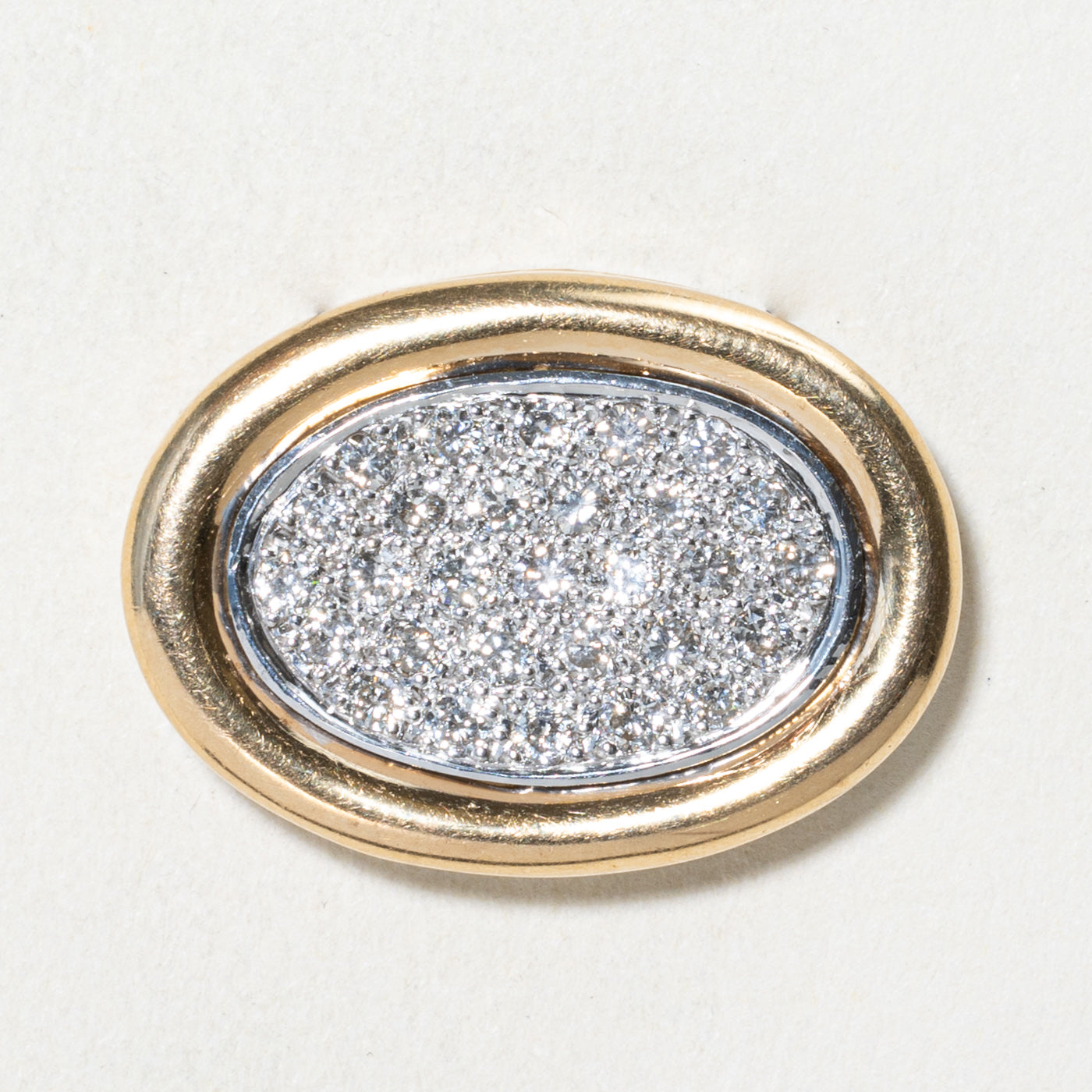 Pave Set Diamond Oval Pendant | 0.77ctw