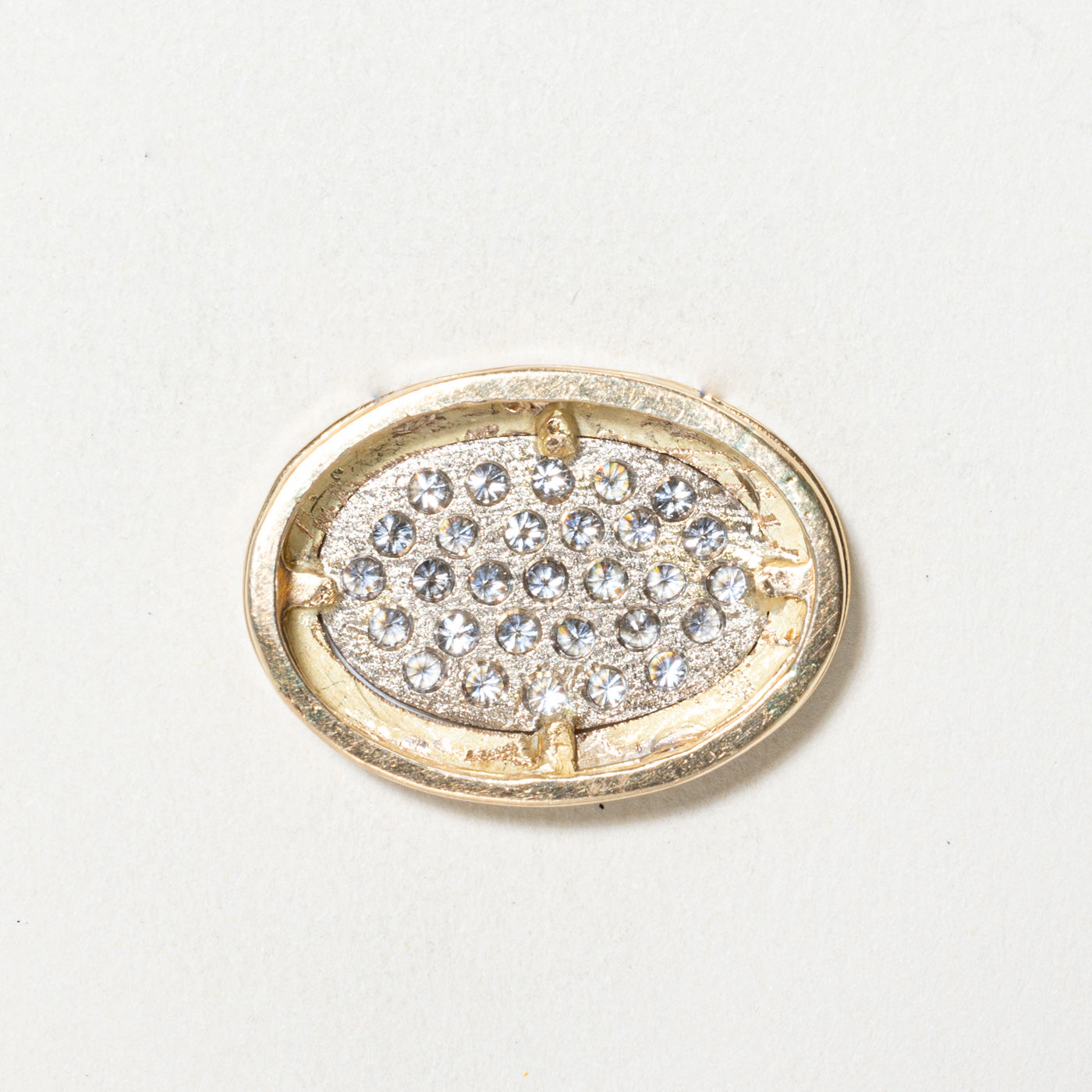 Pave Set Diamond Oval Pendant | 0.77ctw