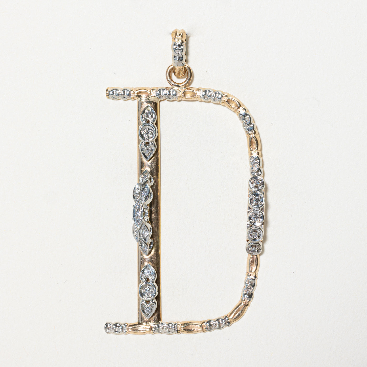 Diamond 'D' Large Initial Pendant | 0.20ctw