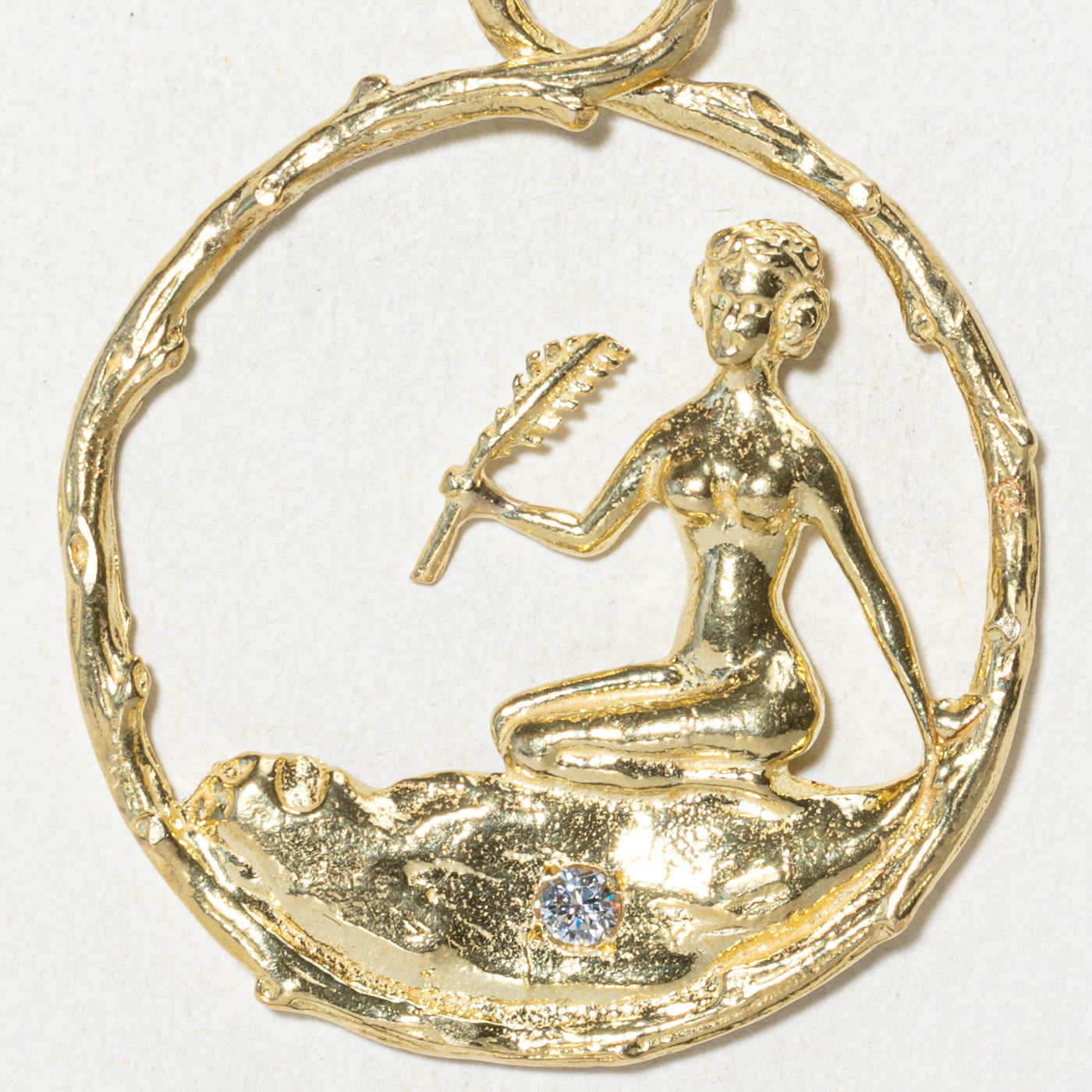 Single Diamond Woman Figure Pendant | 0.07ct