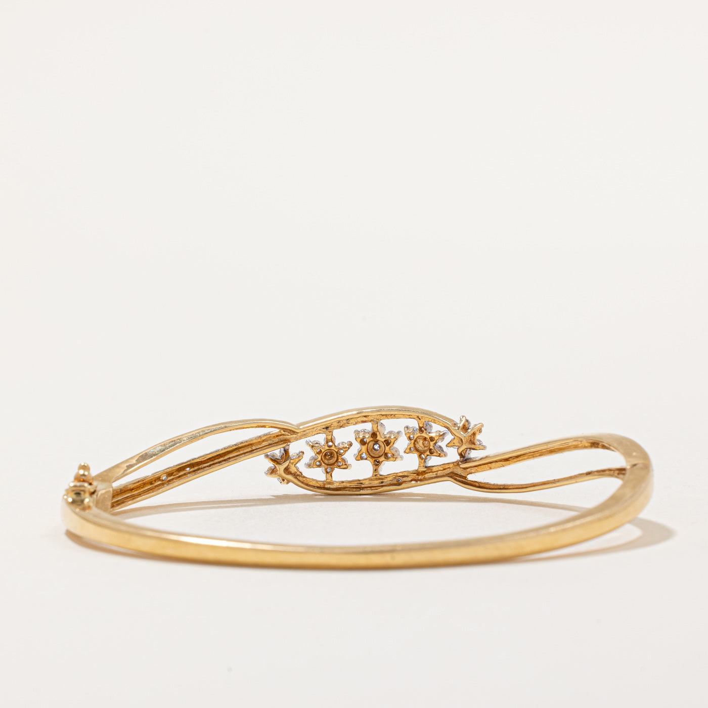 Diamond Five Star Bangle Bracelet | 1.01ctw | 7.5" |