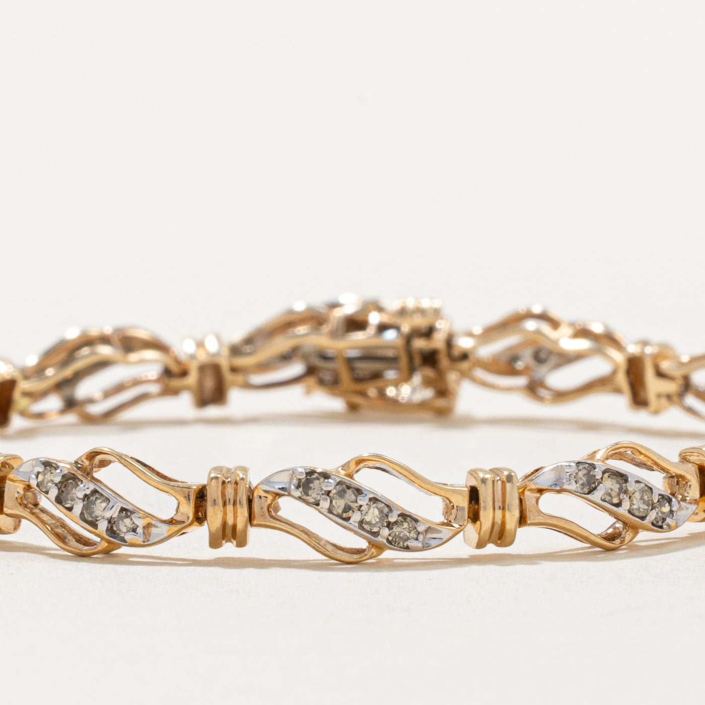 Two Tone Gold Diamond Bracelet | 0.60ctw | 6" |
