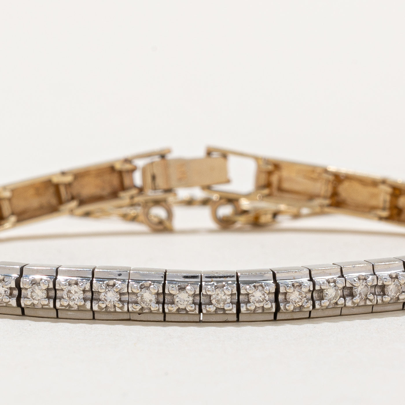 Two Tone Gold Illusion Set Diamond Bracelet | 0.27ctw | 7.5" |