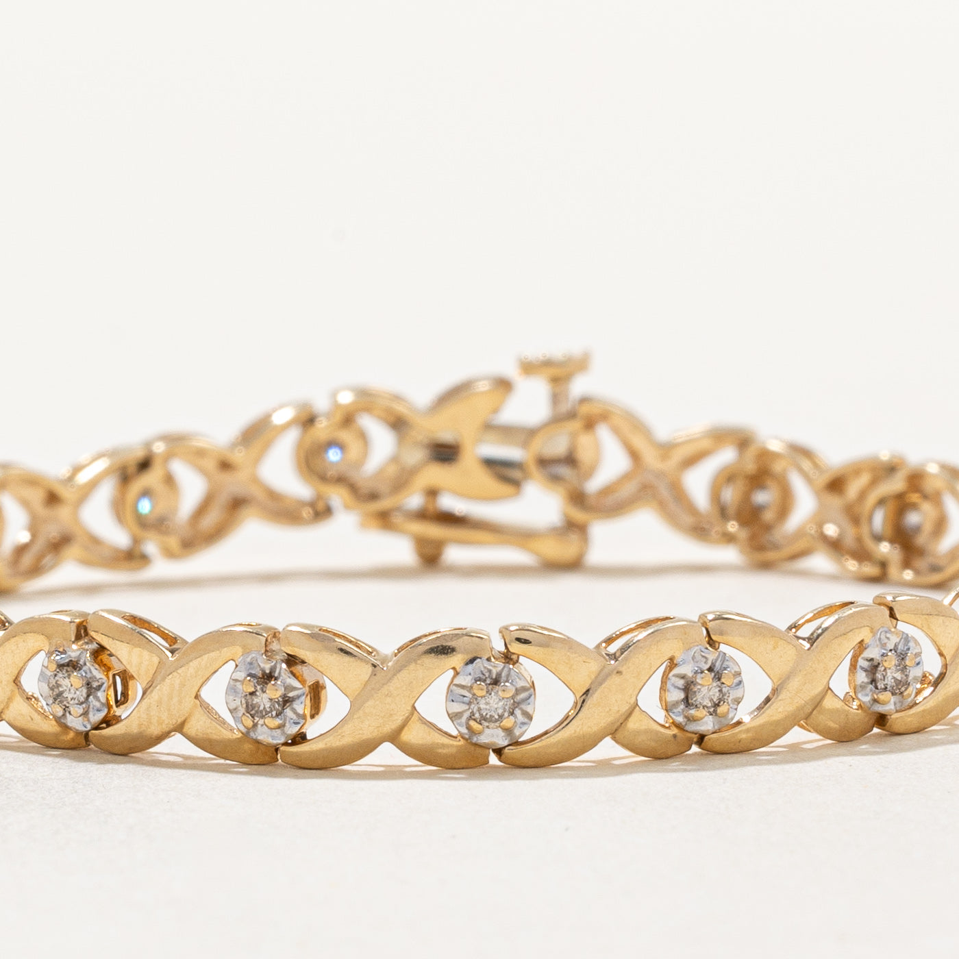 Illusion Set Light Brown Diamond Bracelet | 0.38ctw | 7" |