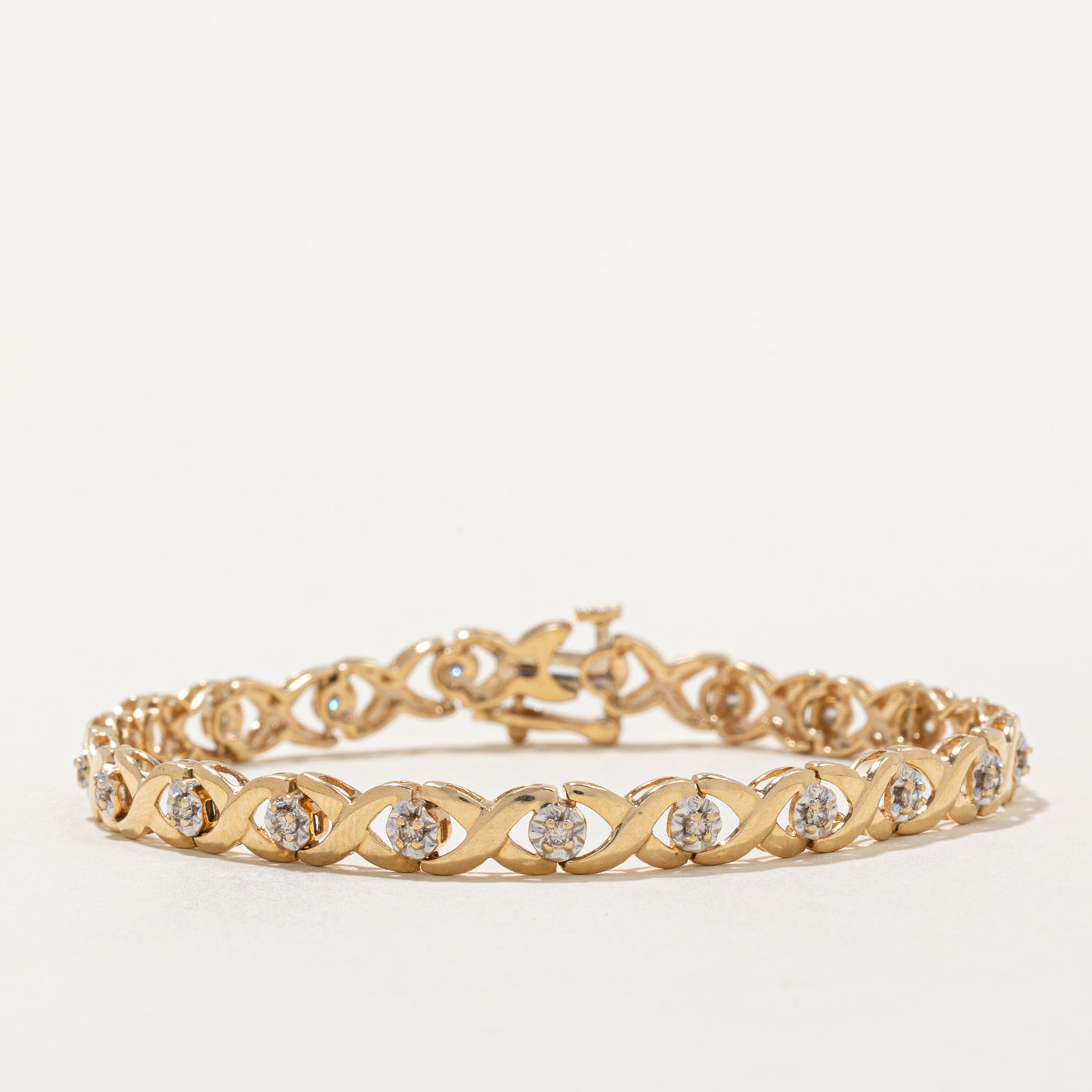 Illusion Set Light Brown Diamond Bracelet | 0.38ctw | 7" |