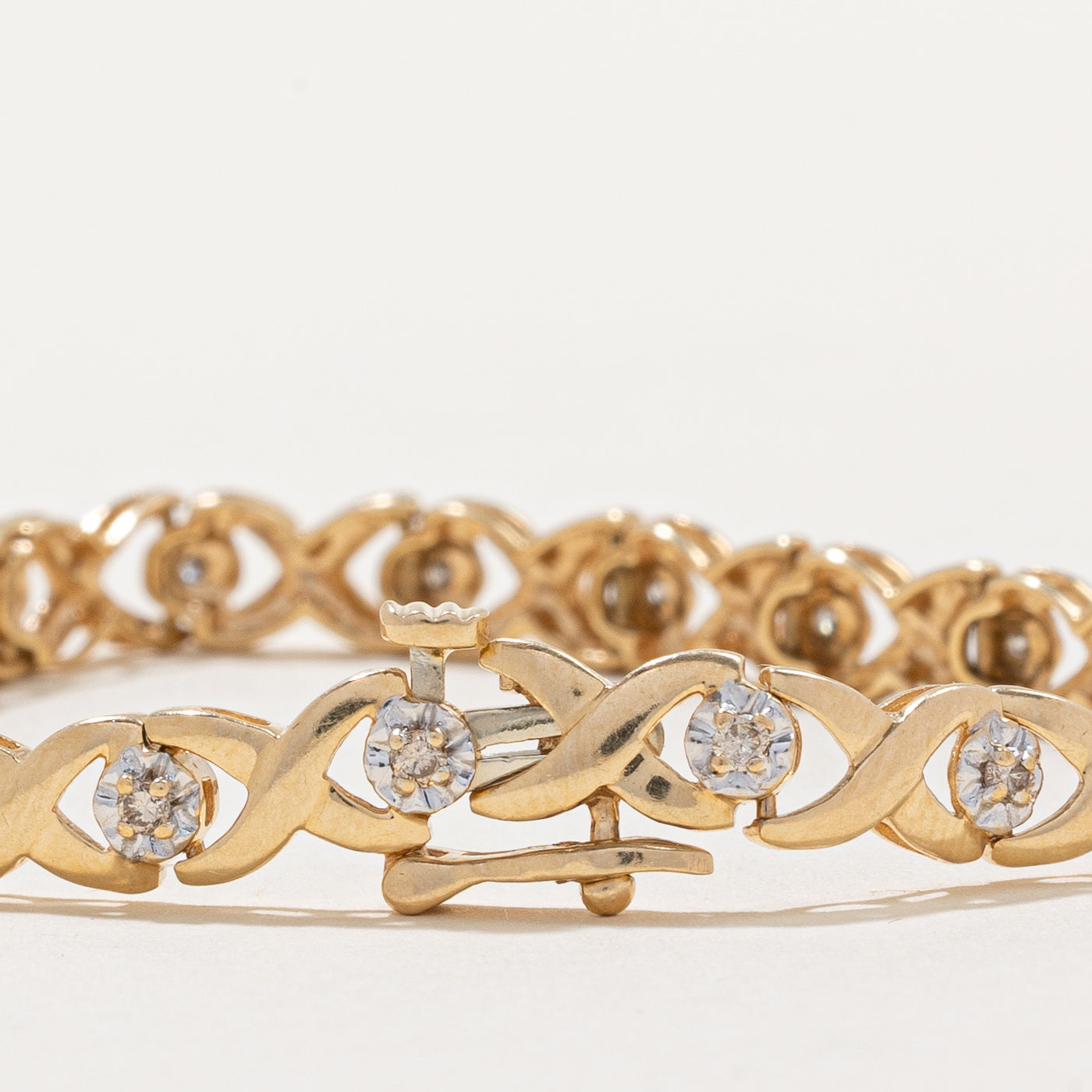 Illusion Set Light Brown Diamond Bracelet | 0.38ctw | 7" |