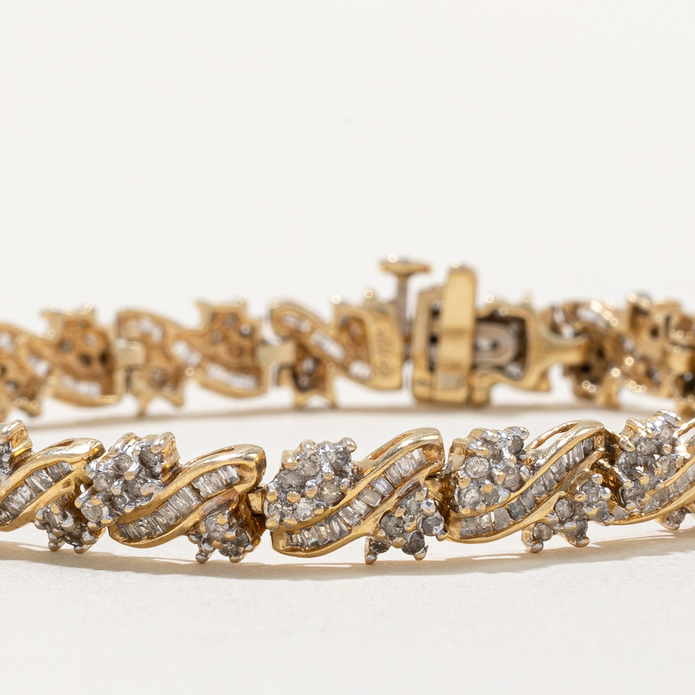 Bracelet vintage en diamants taille multiple | 2,35 ct | 17,8 cm |