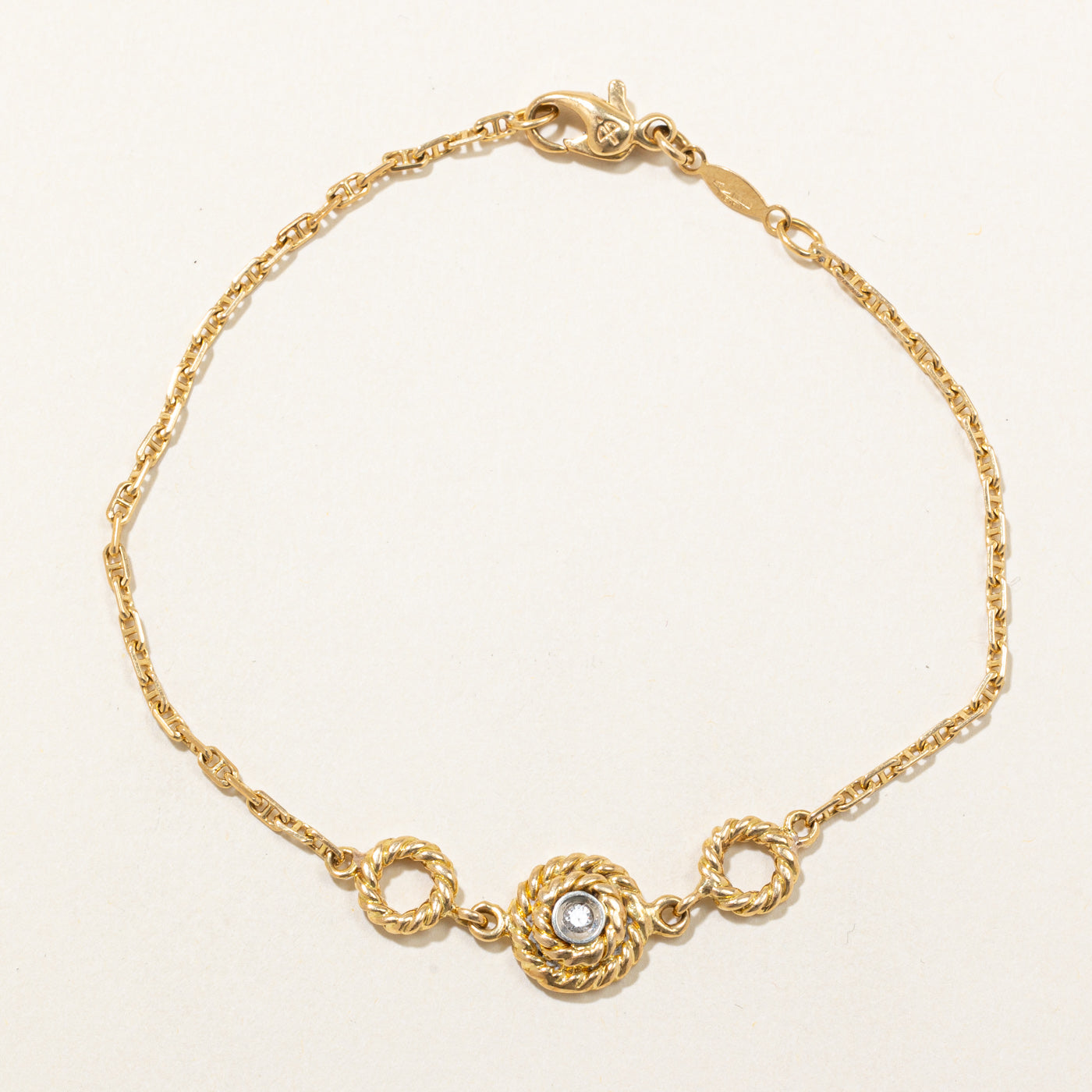 Italian Diamond Pendant Bracelet | 0.04ct | 8.5" |