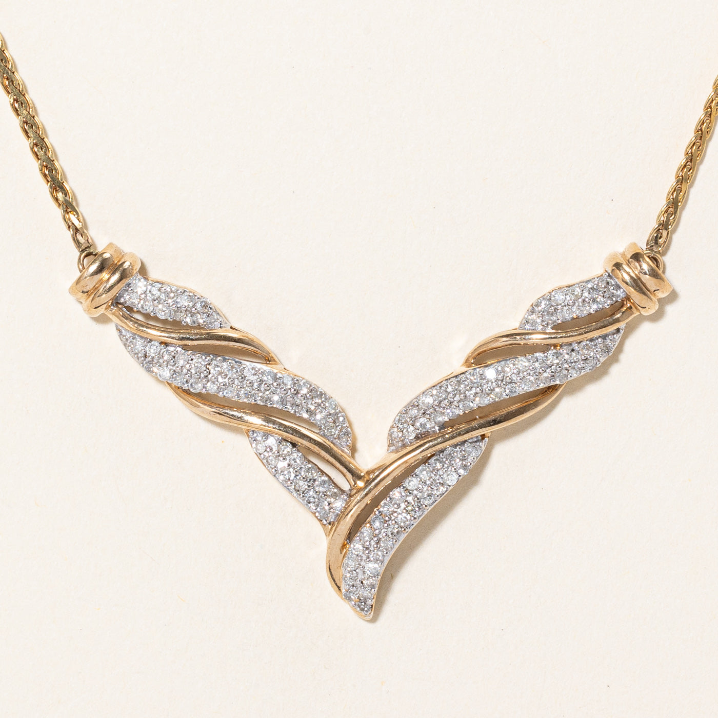 Diamond Scoop Pendant Necklace | 0.69ctw | 17" |